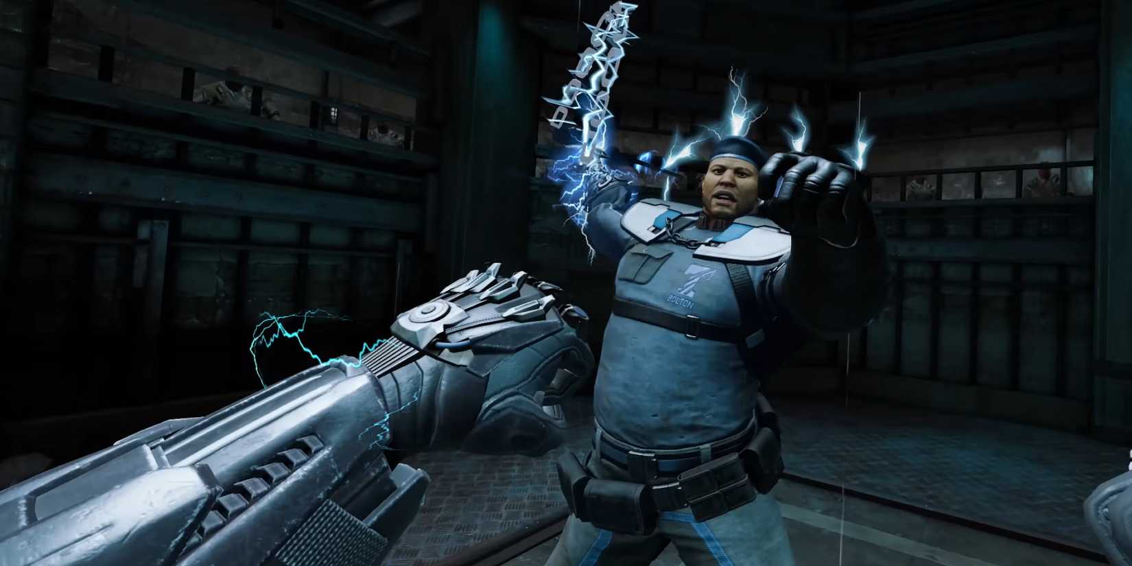 Batman fighting Lock-Up in Batman: Arkham Shadow.