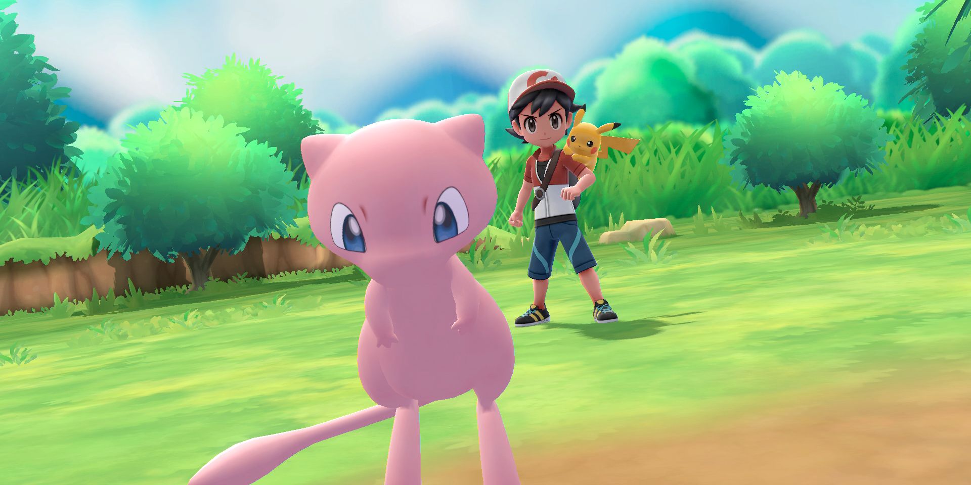 Mew in battle in Pokemon: Let&rsquo;s Go, Pikachu!