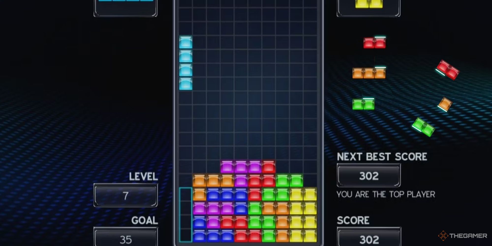Tetris but the upcoming pieces are cut to be flat