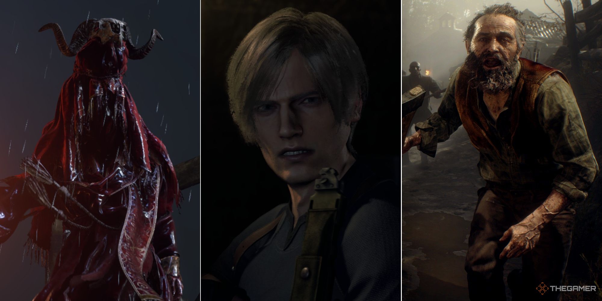 Leon Kennedy and Los Illuminados Cultists in Resident Evil 4 Remake