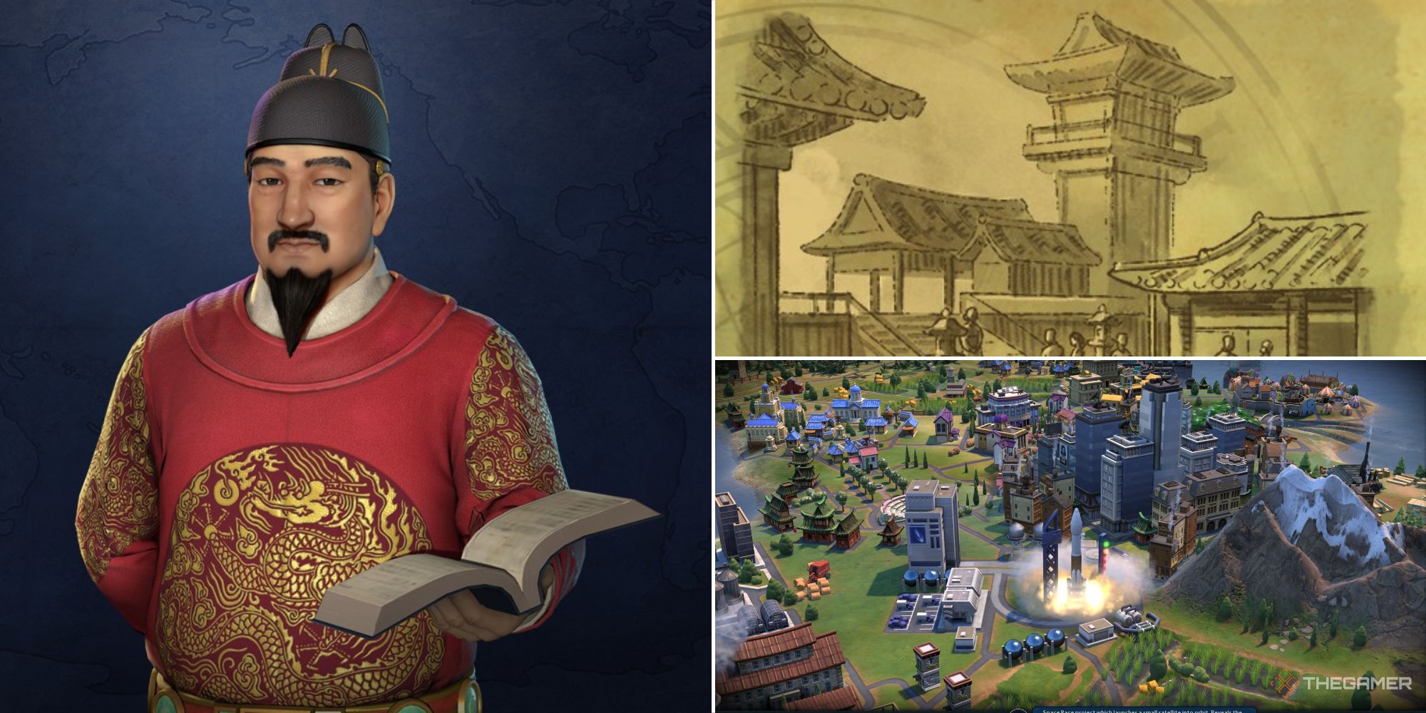 Sejong of Korea with a Seowon and a spaceport launch in Civilization 6