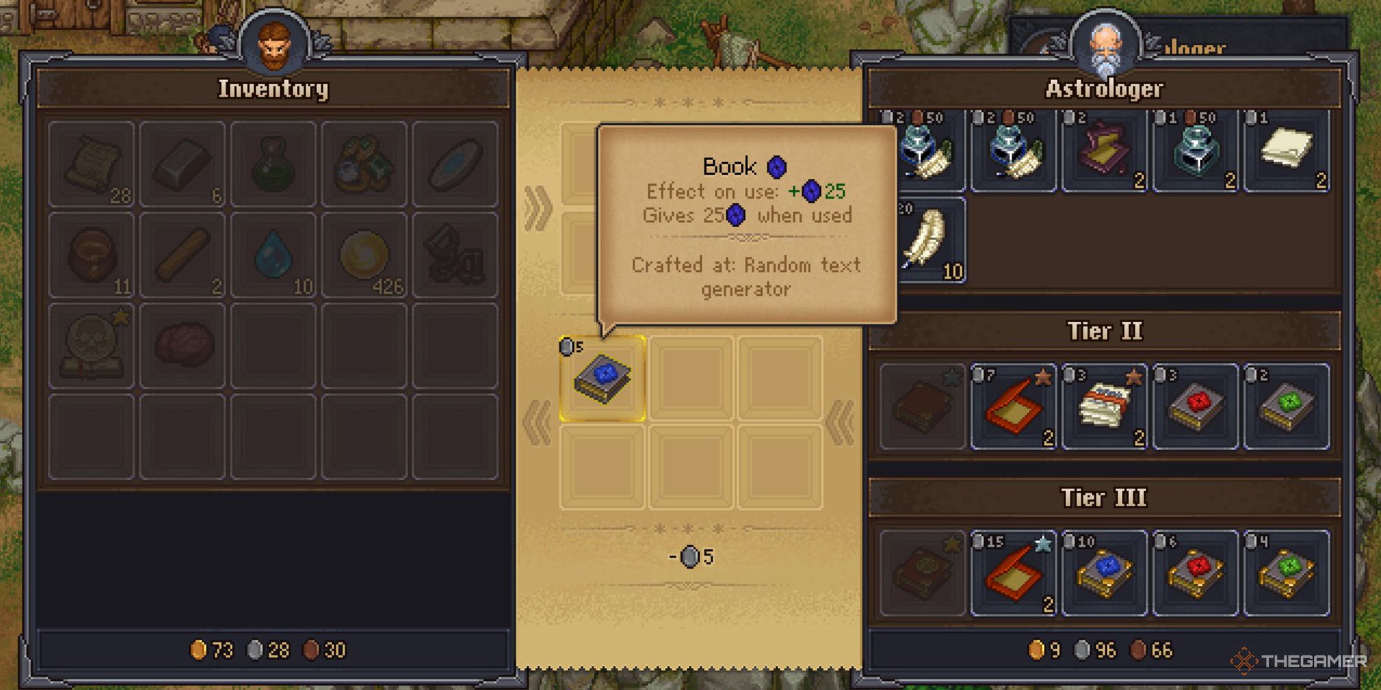 Graveyard Keeper Screenshot of buying a book from the Astologer