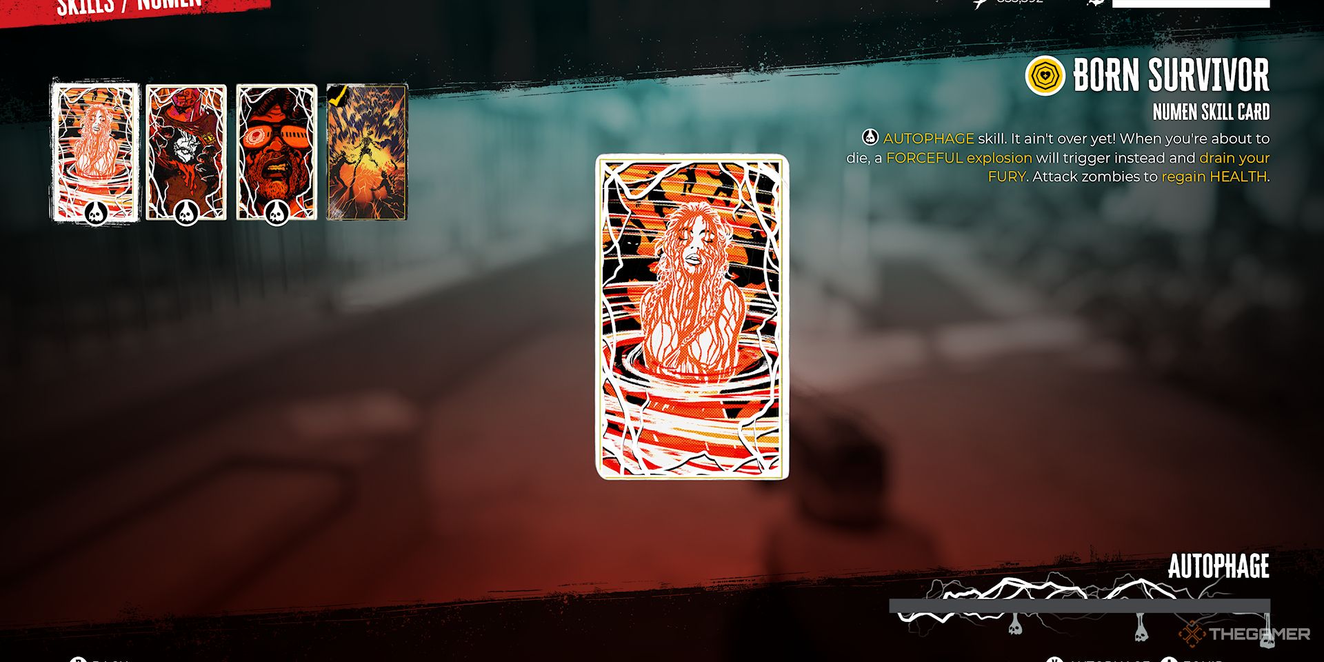 A screenshot of the Born Survivor Skill Card in the inventory of Dead Island 2.