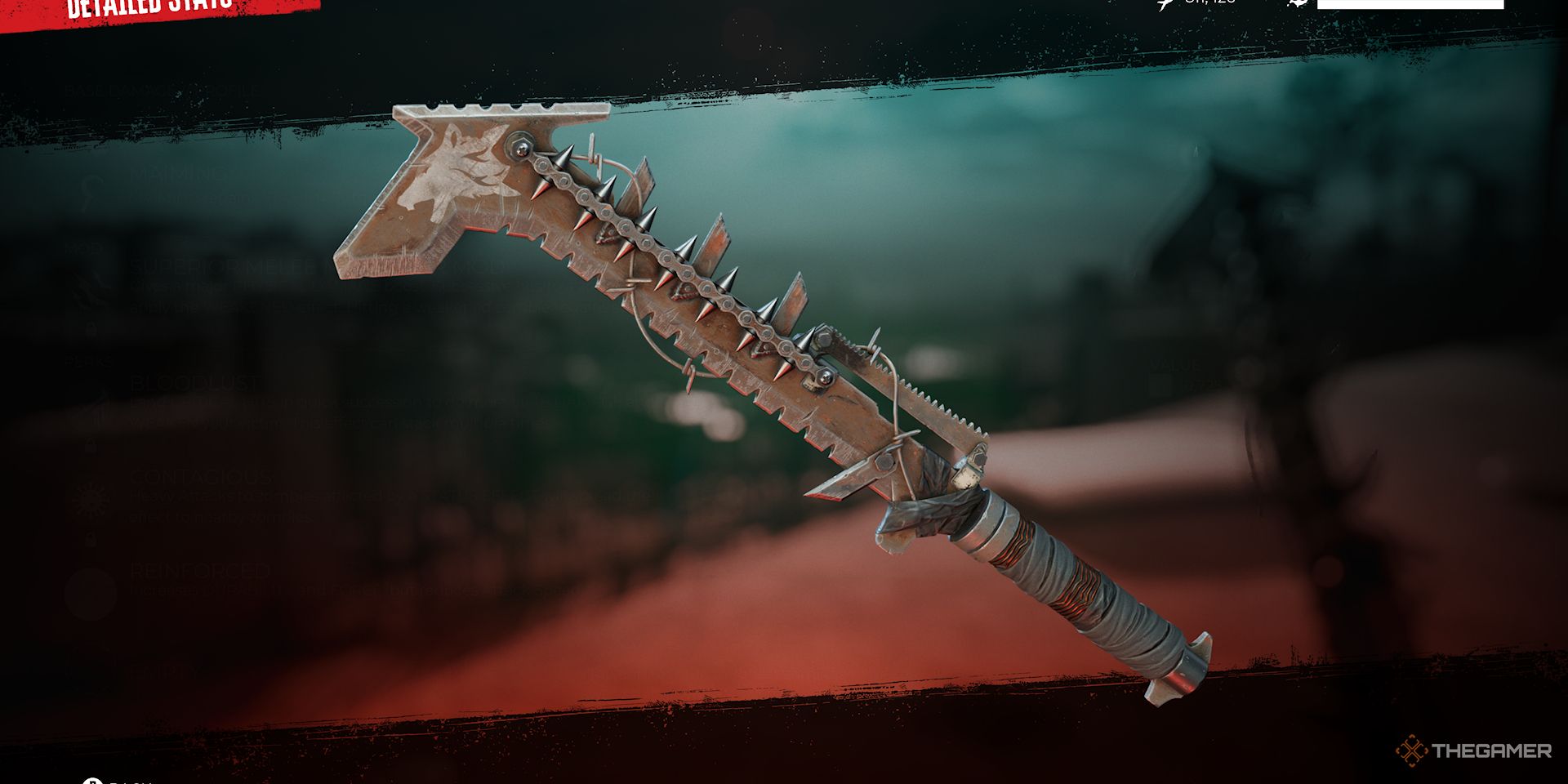 A close shot of the Brutalizer Legendary Weapon in Dead Island 2.