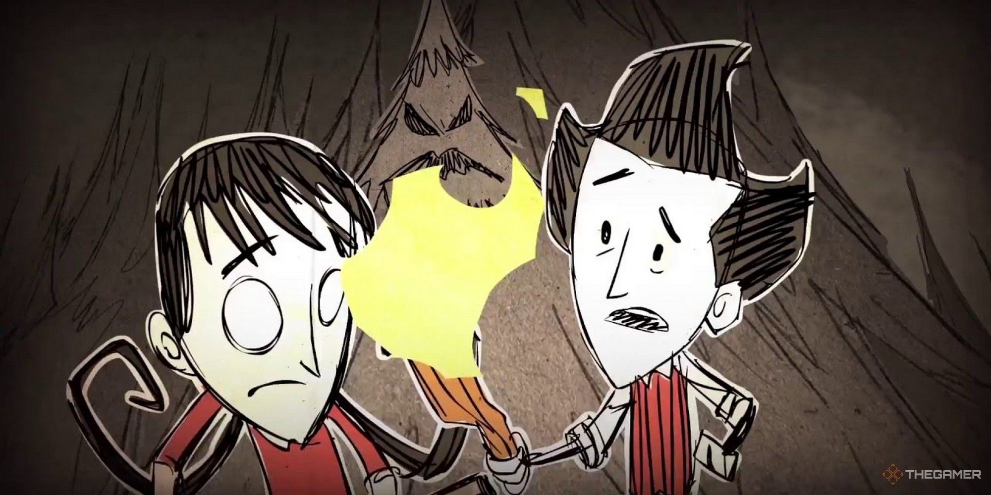 dont starve together mod dst mods willow and wilson holding a torch dst mod
