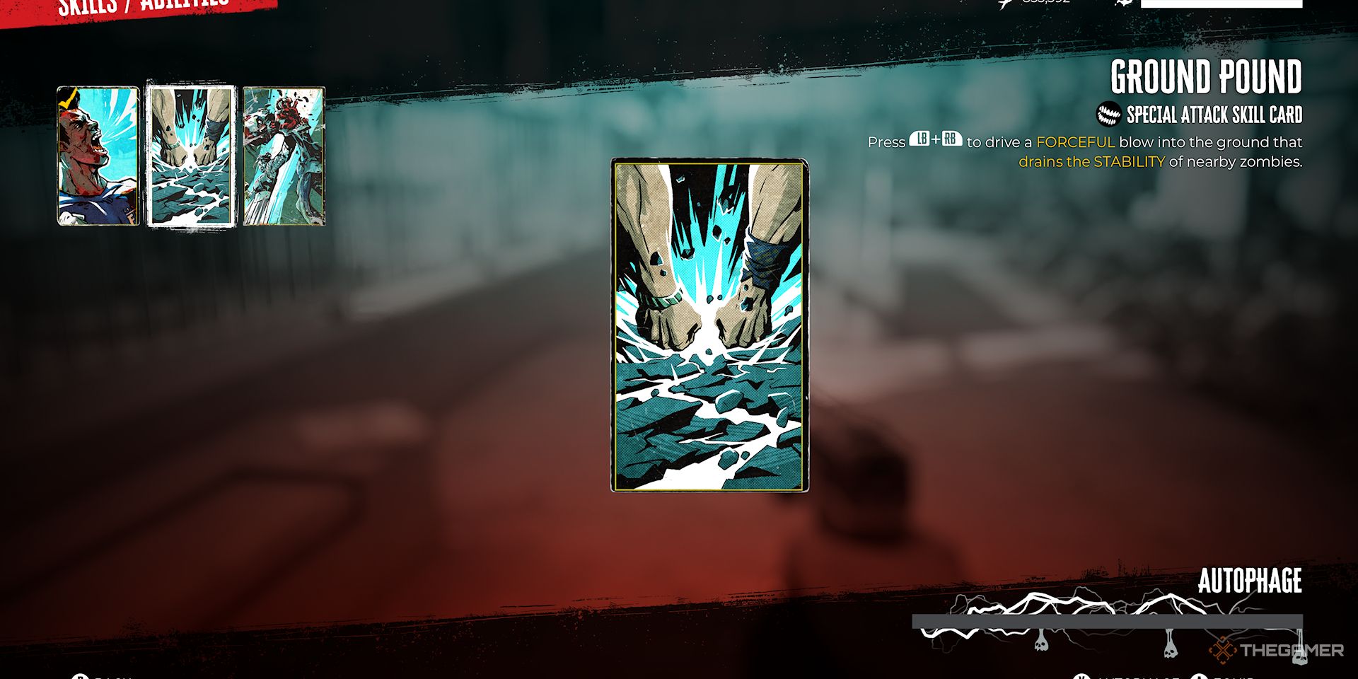 A screenshot of the Ground Pound Skill Card in the inventory of Dead Island 2.