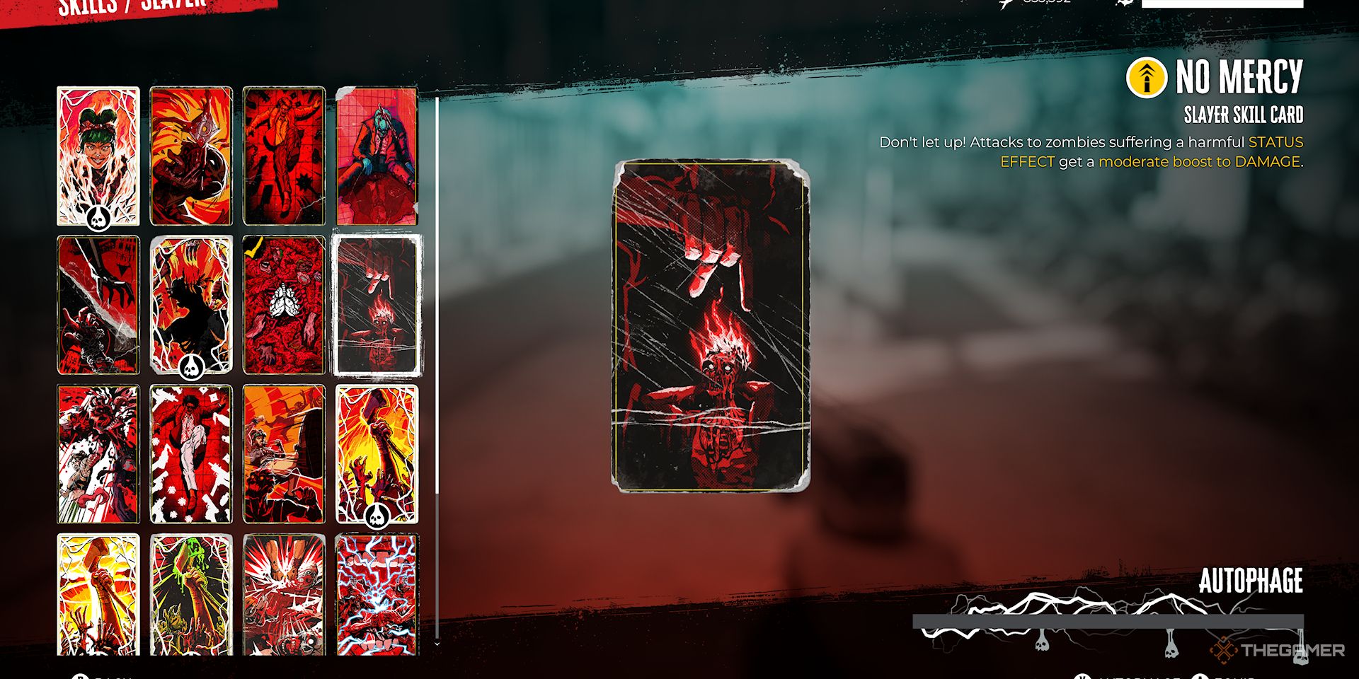 A screenshot of the No Mercy Skill Card in the inventory of Dead Island 2.