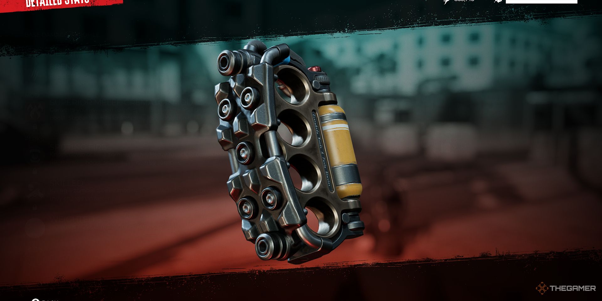 A close shot of the Party Starter Legendary Weapon in Dead Island 2.