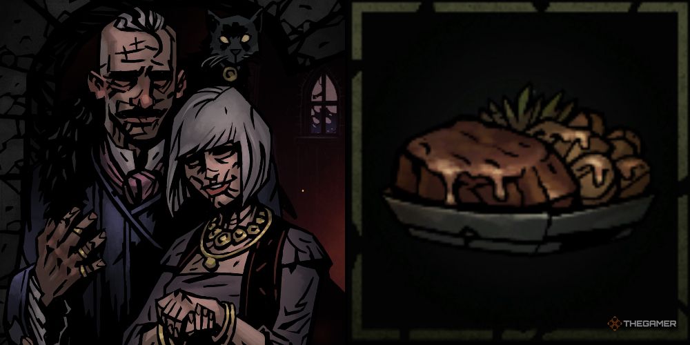 the proprietors of the torch and crown inn in darkest dungeon 2 with a Steak and Spuds