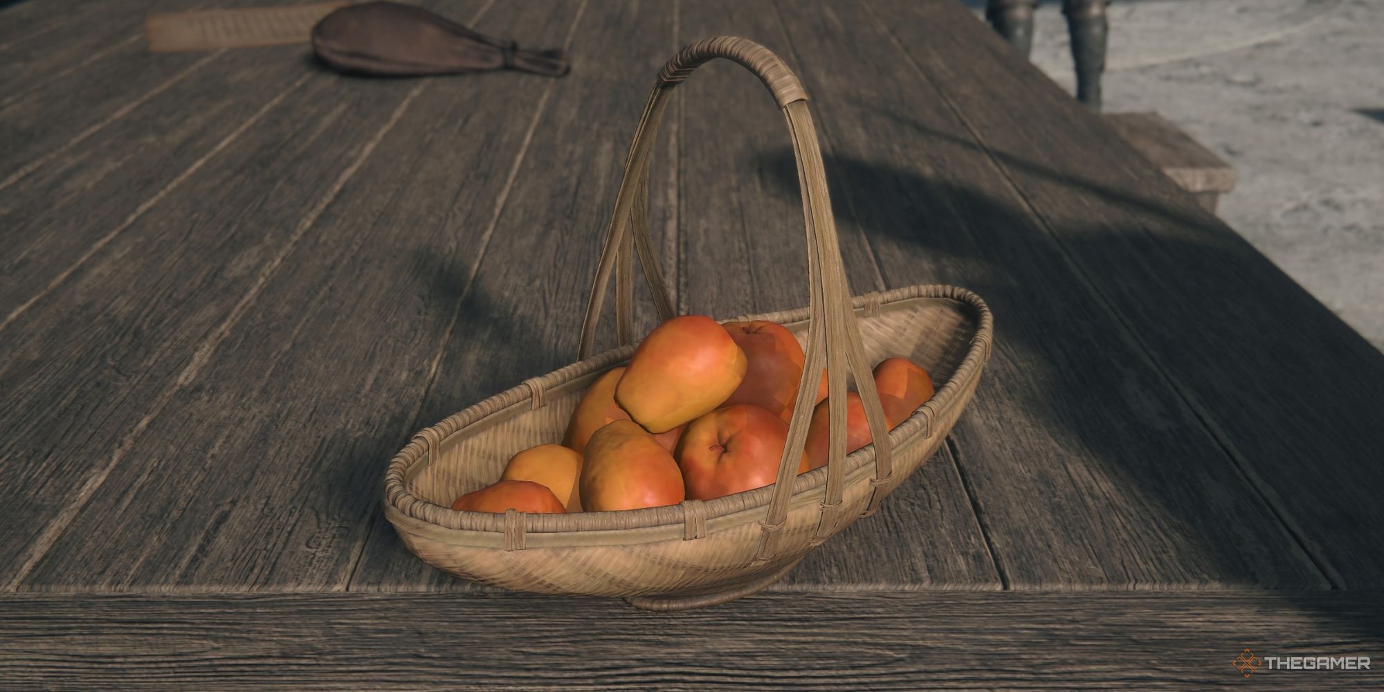 Basket of apples at Cid’s Hideaway in Final Fantasy 16