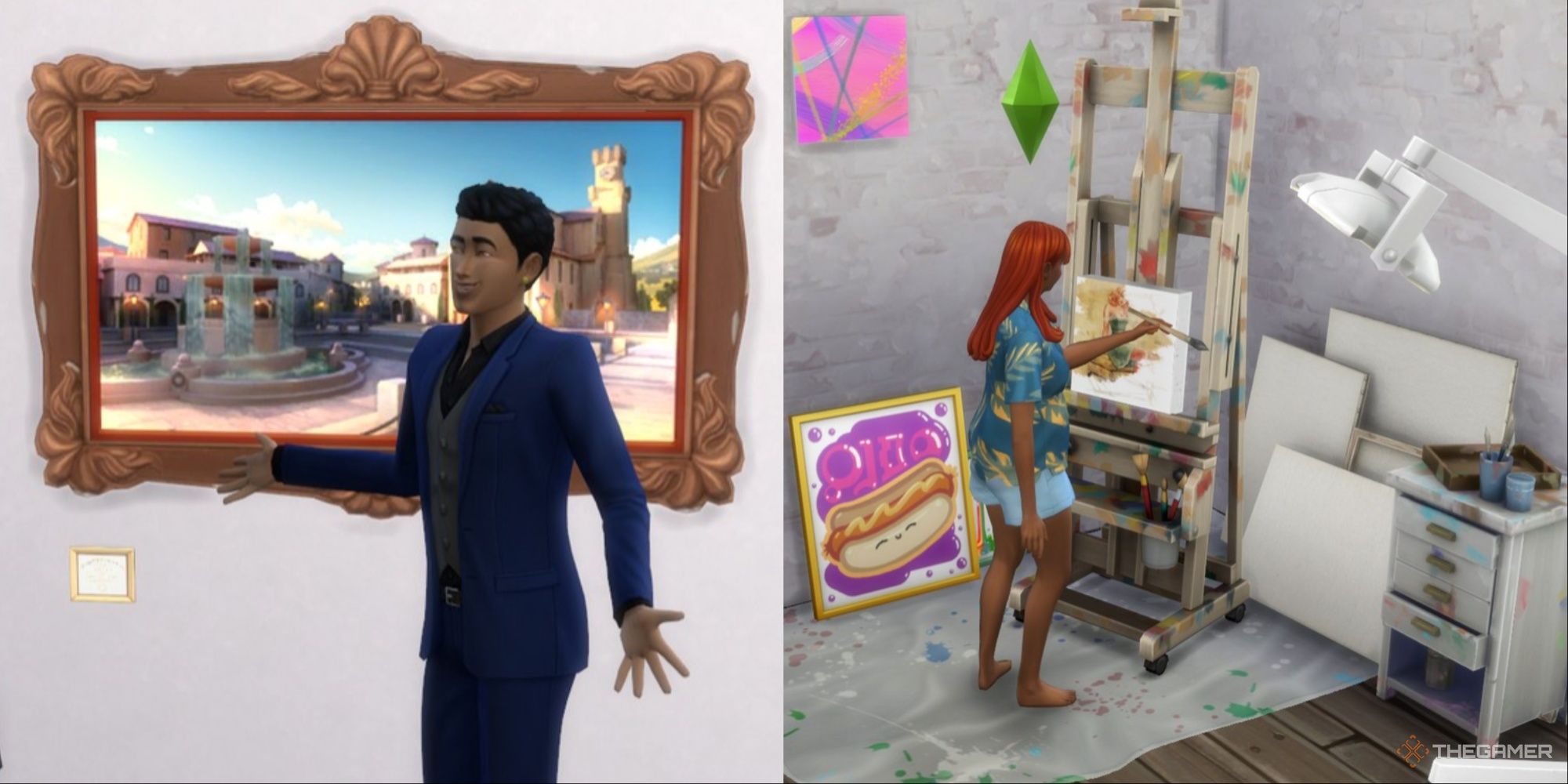 two sims in the painter career sims 4 career guide painting