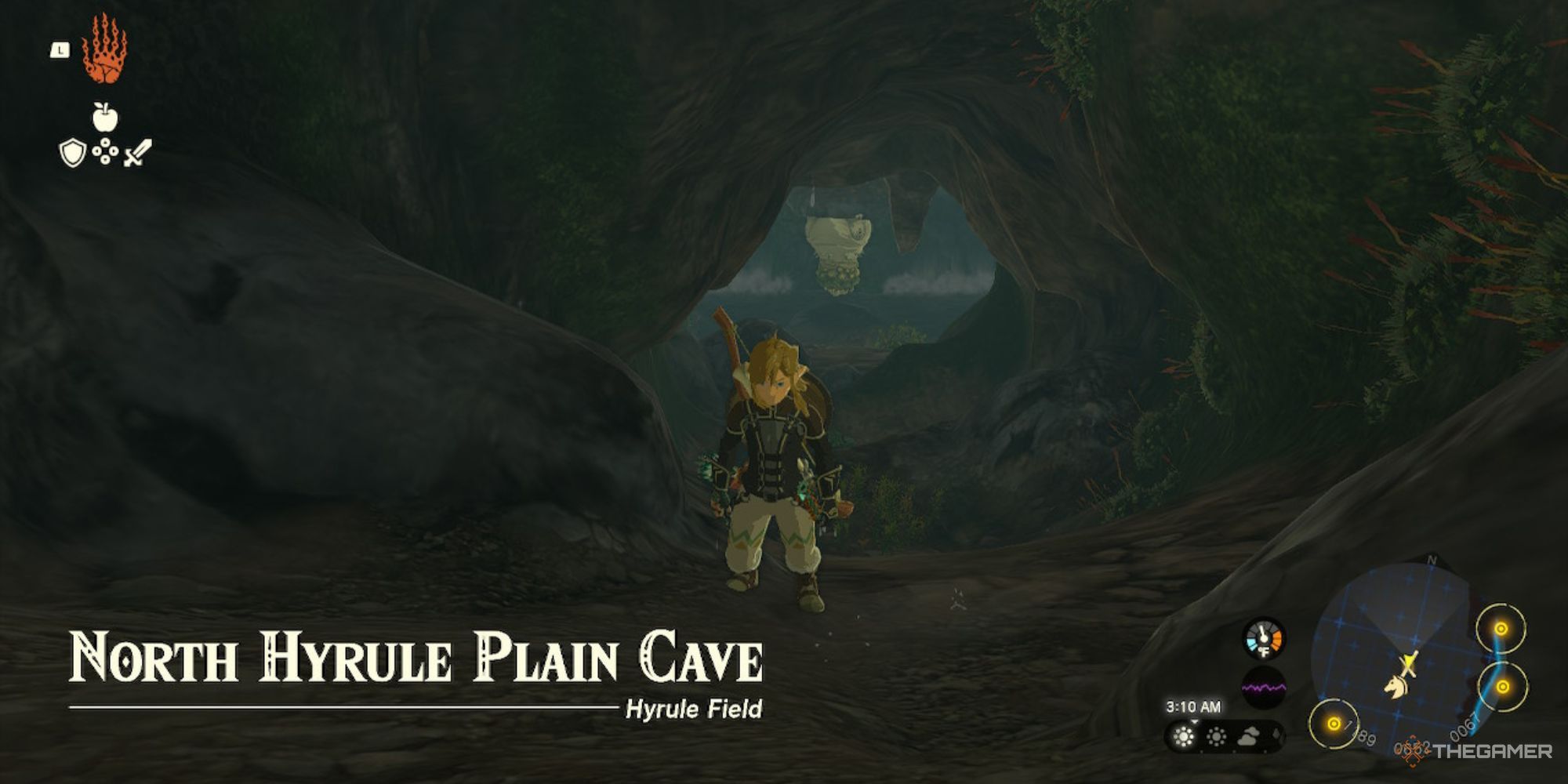 Link exiting the North Hyrule Plain Cave in The Legend of Zelda: Tears of the Kingdom