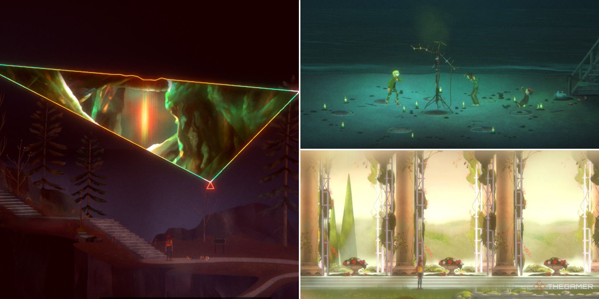 Riley, Olivia, Charlie, and Violet experience paranormal activity at various points throughout Oxenfree 2
