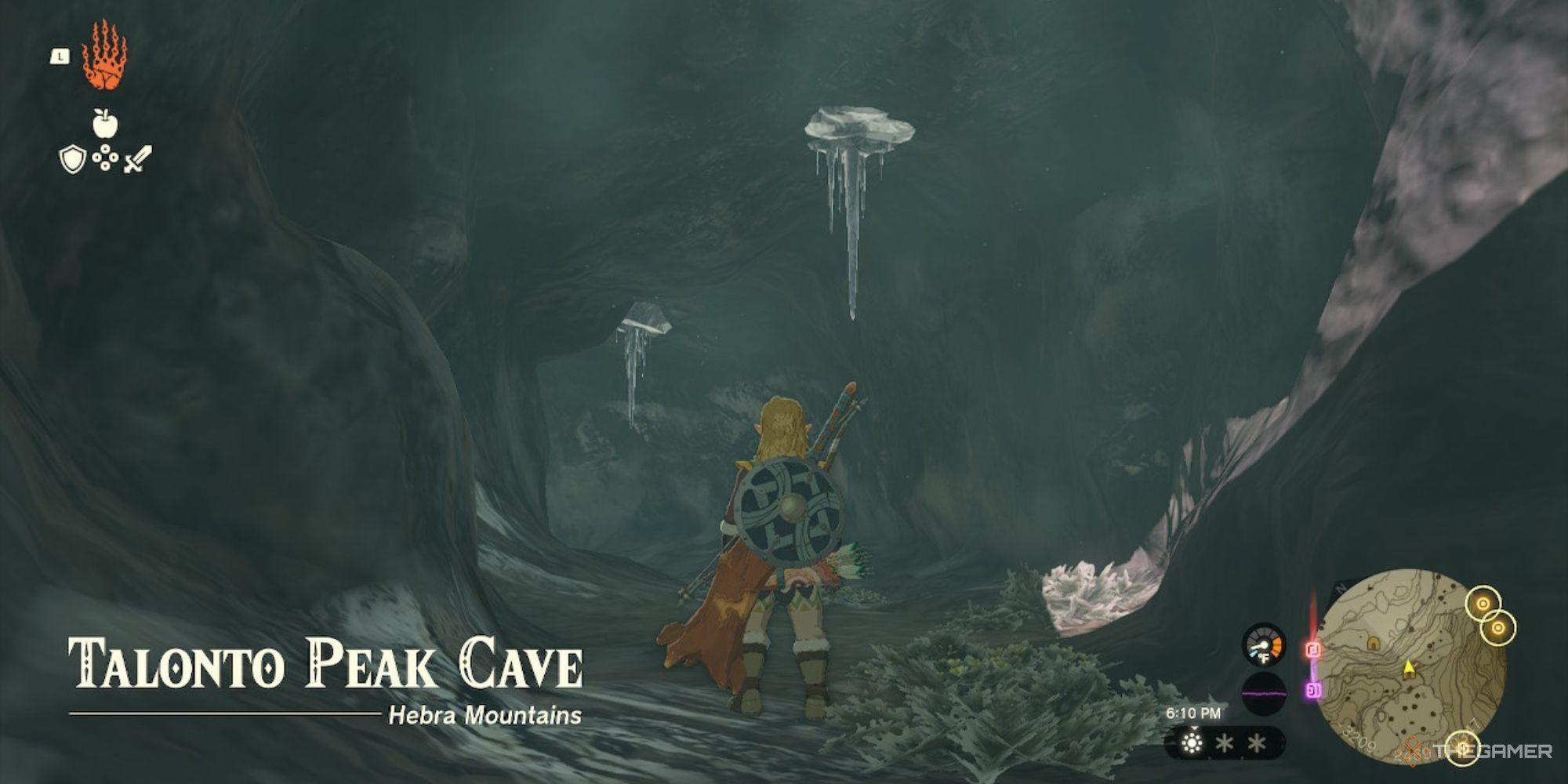 Link entering Talonto Peak Cave in The Legend of Zelda: Tears of the Kingdom