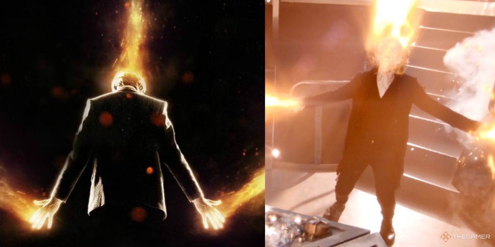 Doctor Who: Capaldi Regenerating And Key Art Of Time Lord Regeneration