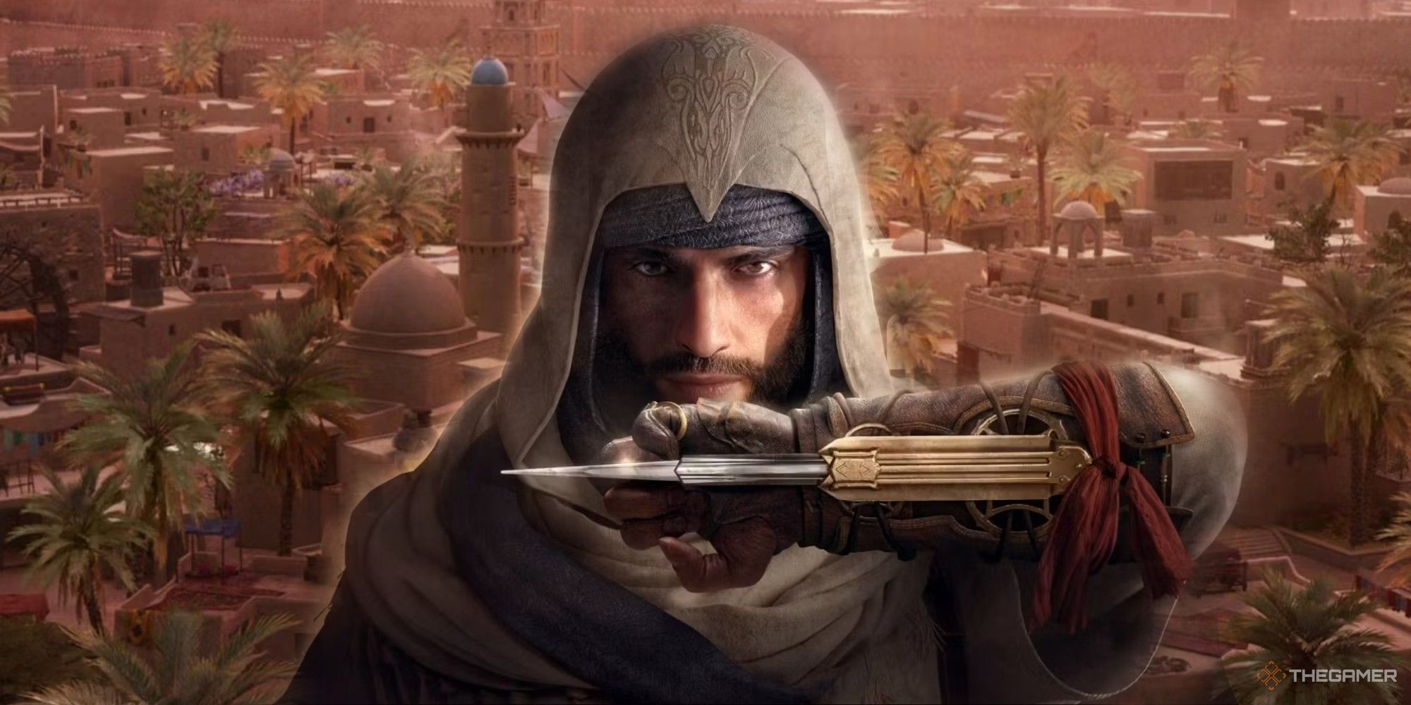 Assassin's Creed Mirage Basim With Baghdad Behind