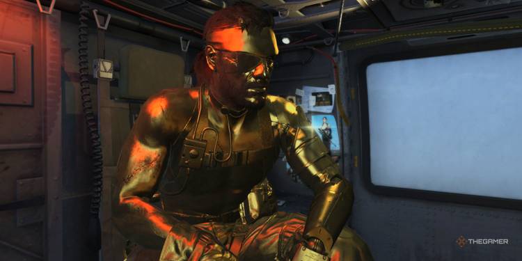 Gold Snake in the helicopter in Metal Gear Solid 5 The Phantom Pain