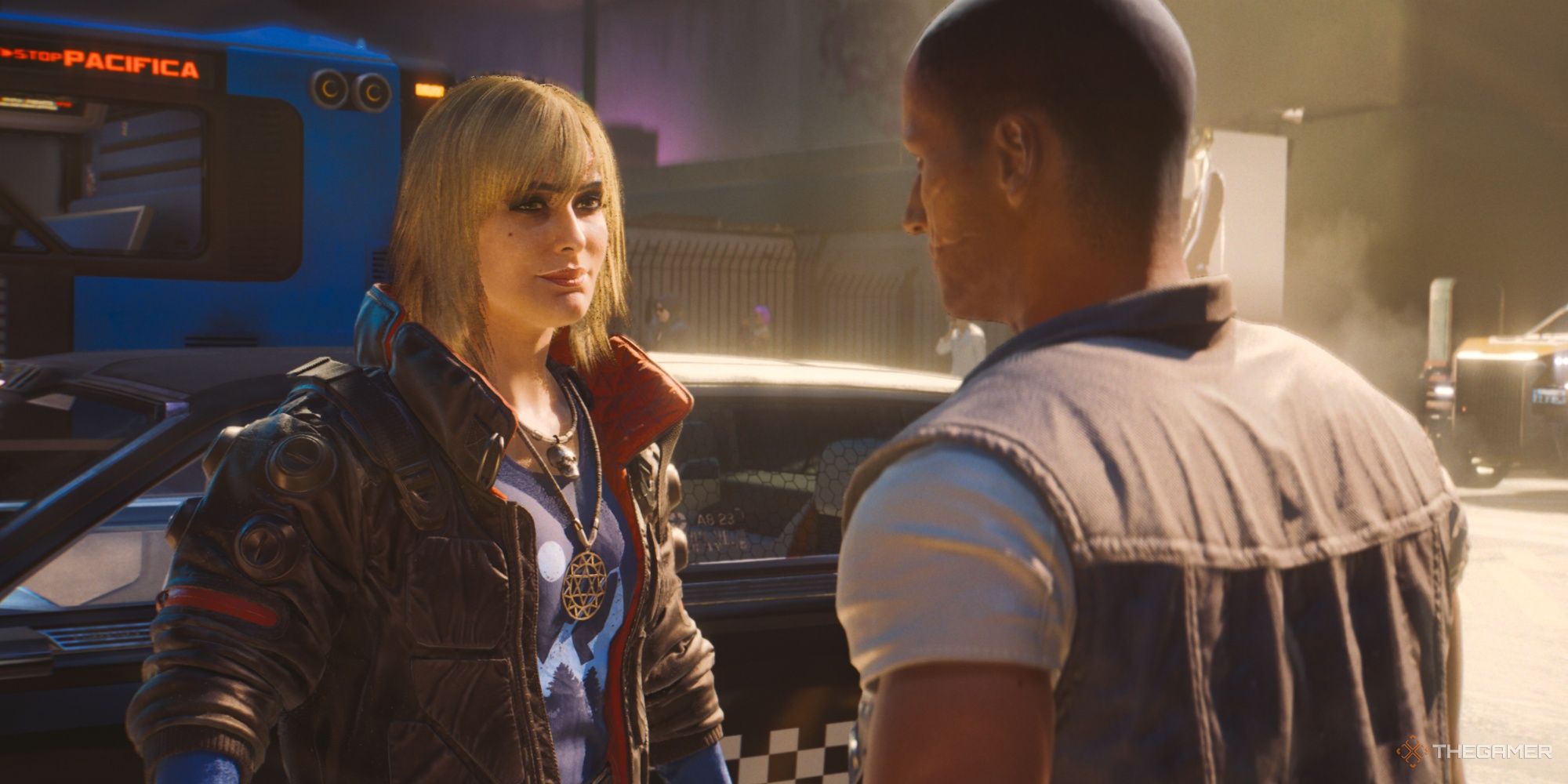 Misty and V in the Tower ending of Cyberpunk 2077