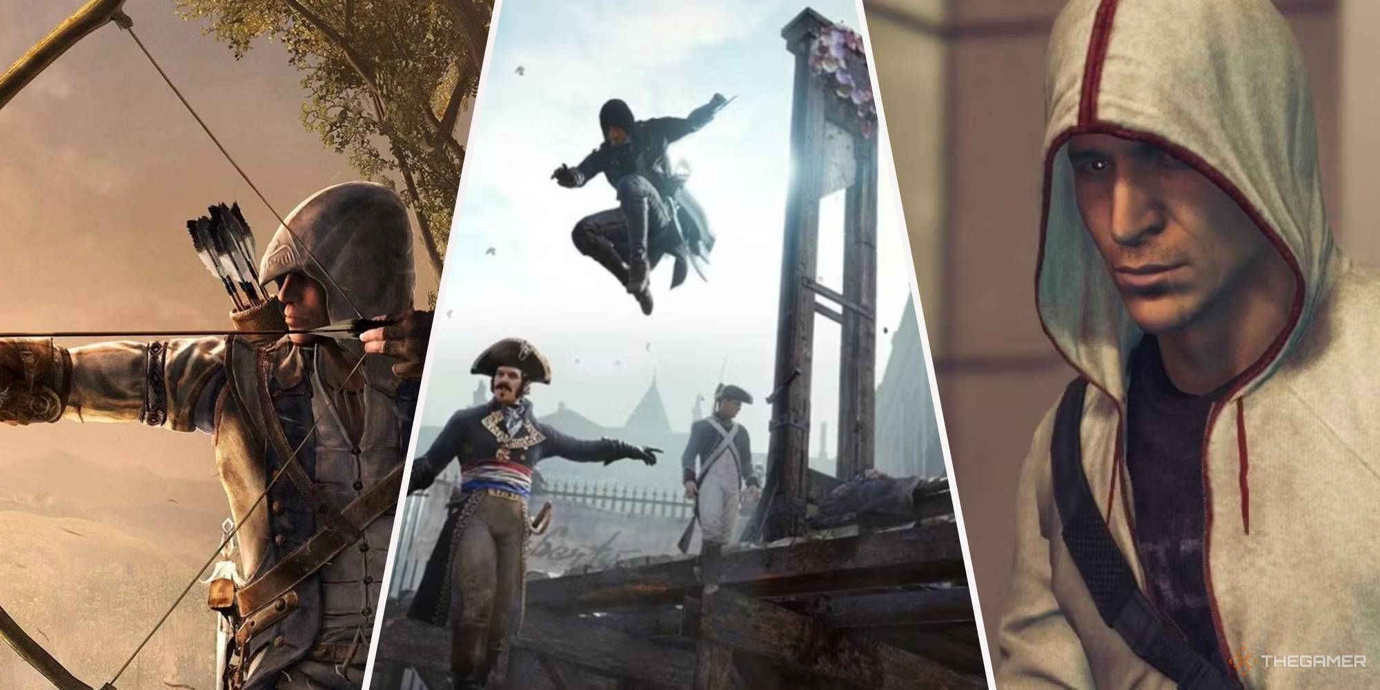 Assassins Creed: Connor zieht den Bogen, Desmond Miles und Arlo ermorden einen französischen Soldaten
