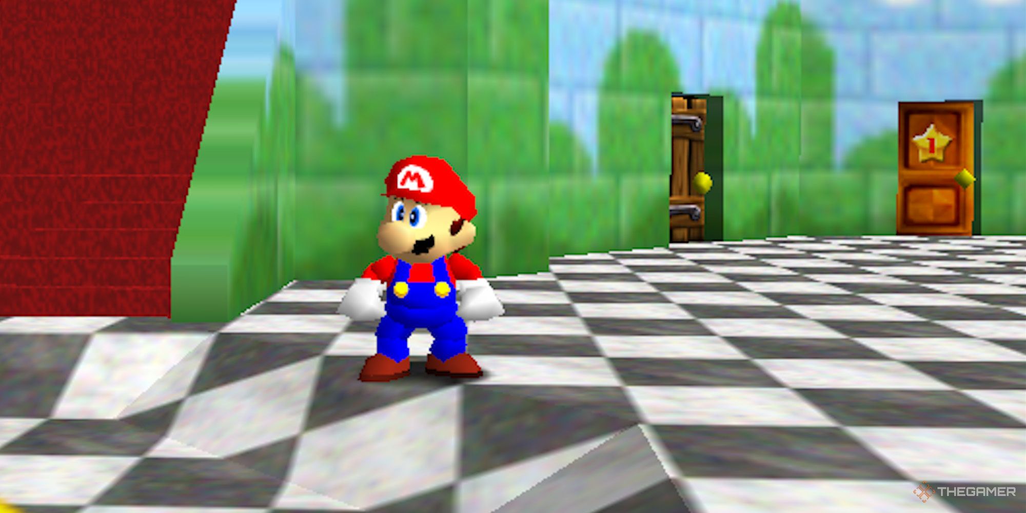 Super Mario 64 - Mario standing in Peach's Castle