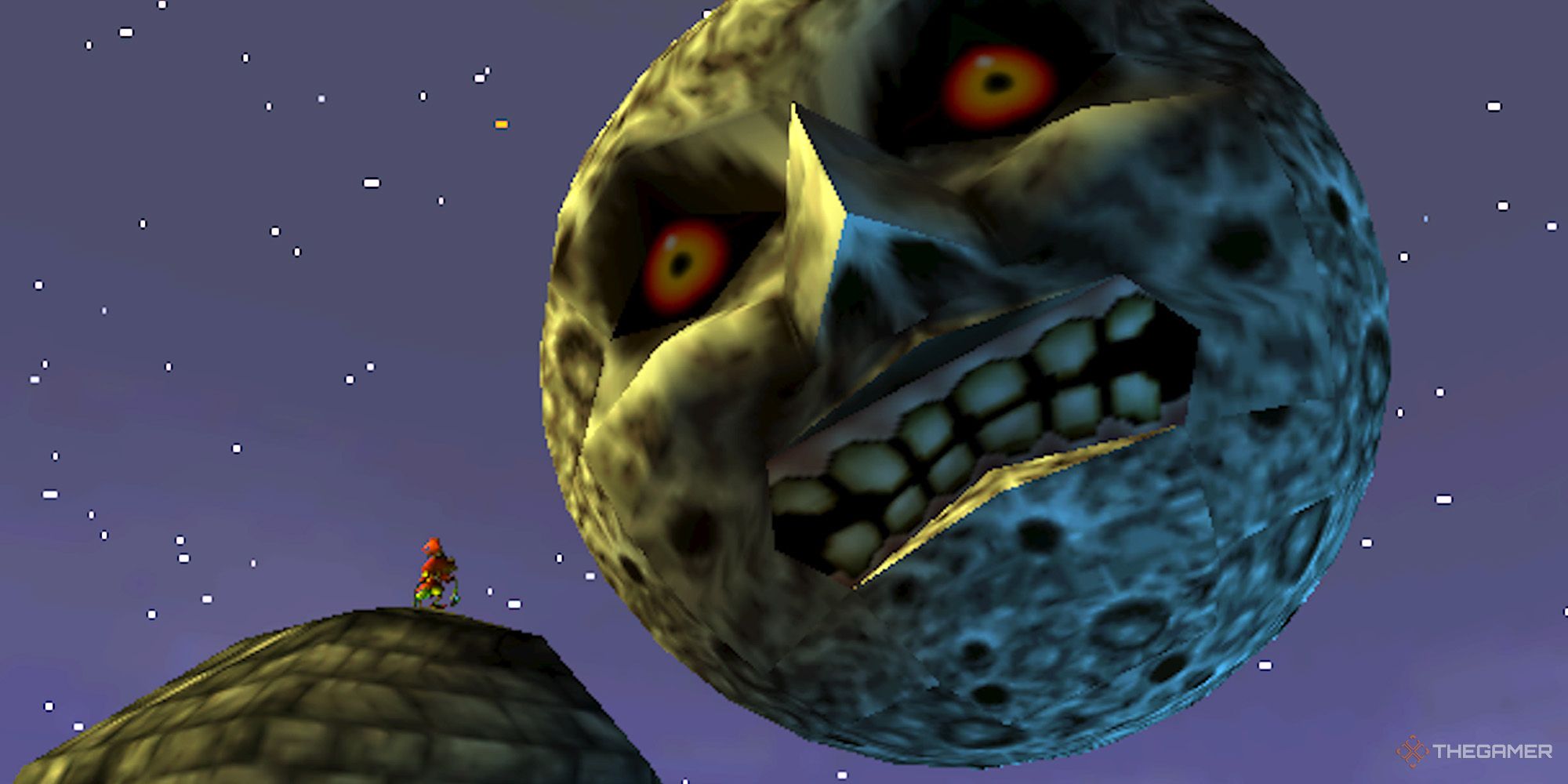 The Legend Of Zelda Majora's Mask - Skull Kid looking at the moon in Clock Town-1
