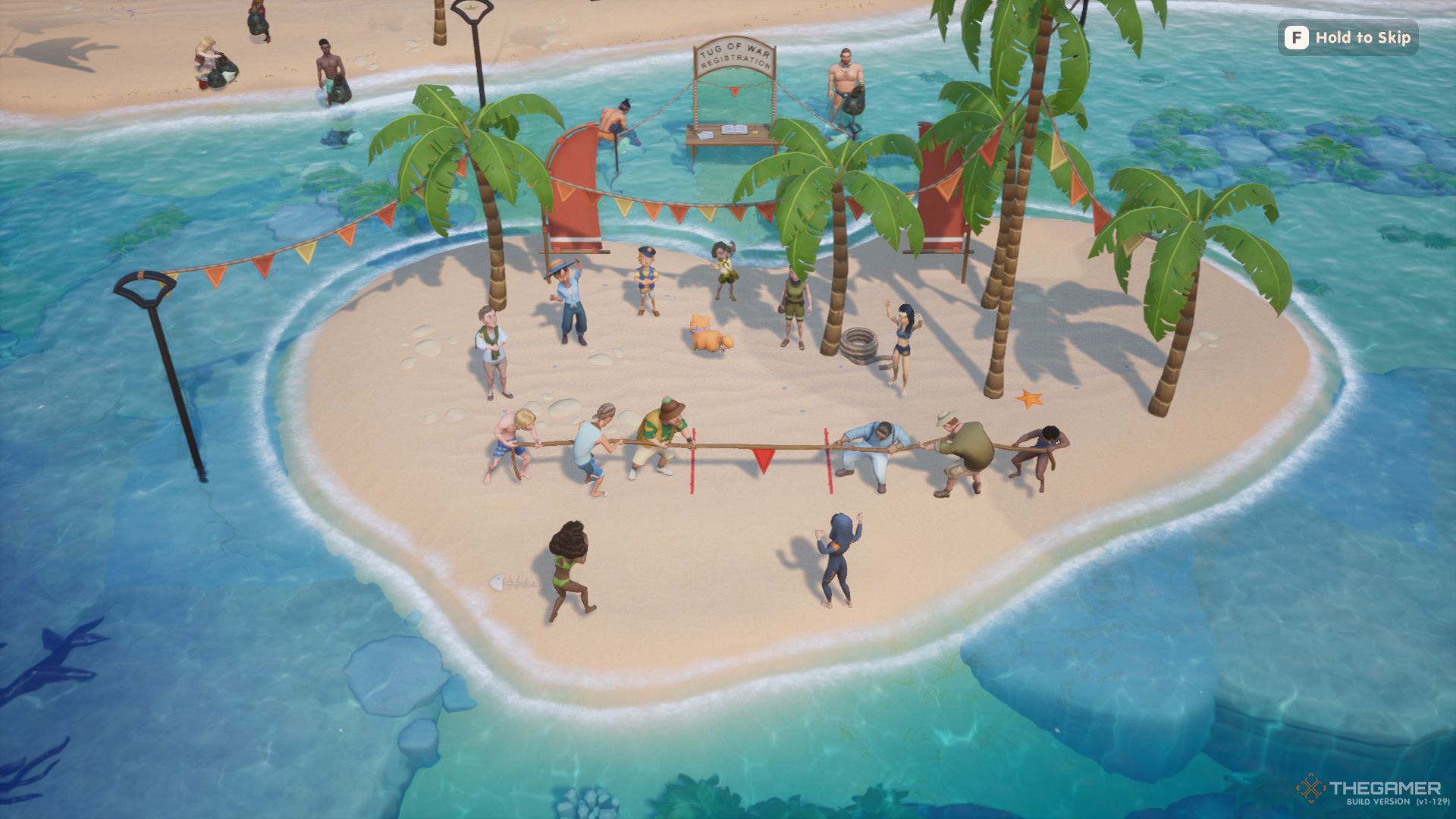 Tug-o-war minigame overview in Coral Island