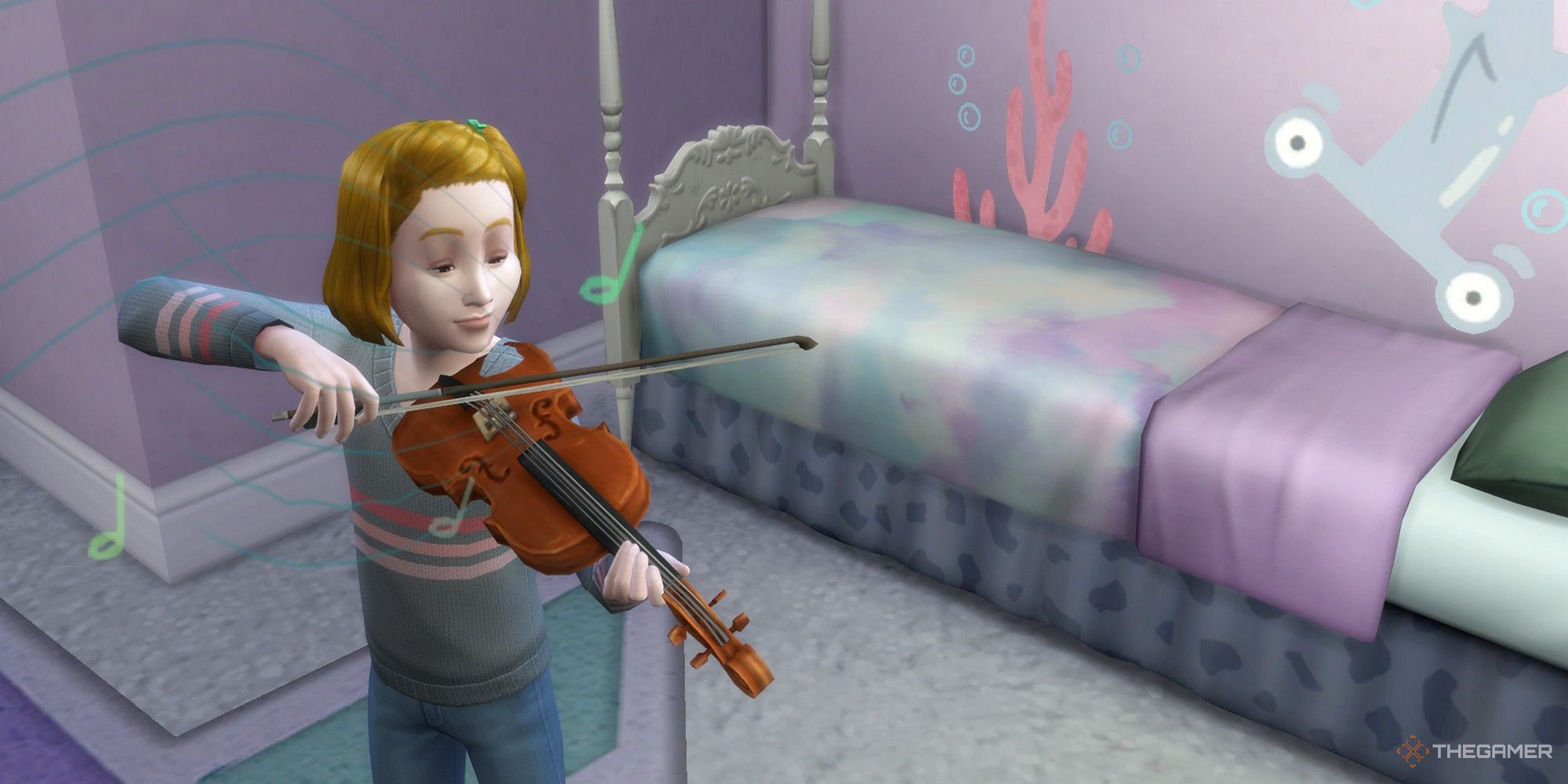 a child sim playing violin the sims 4 creativity skill child skills