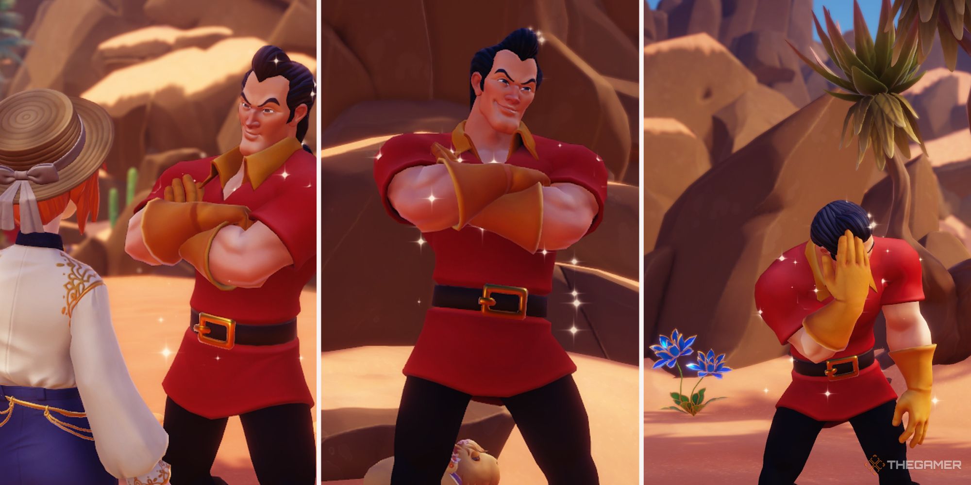 Disney Dreamlight Valley combined images of Gaston