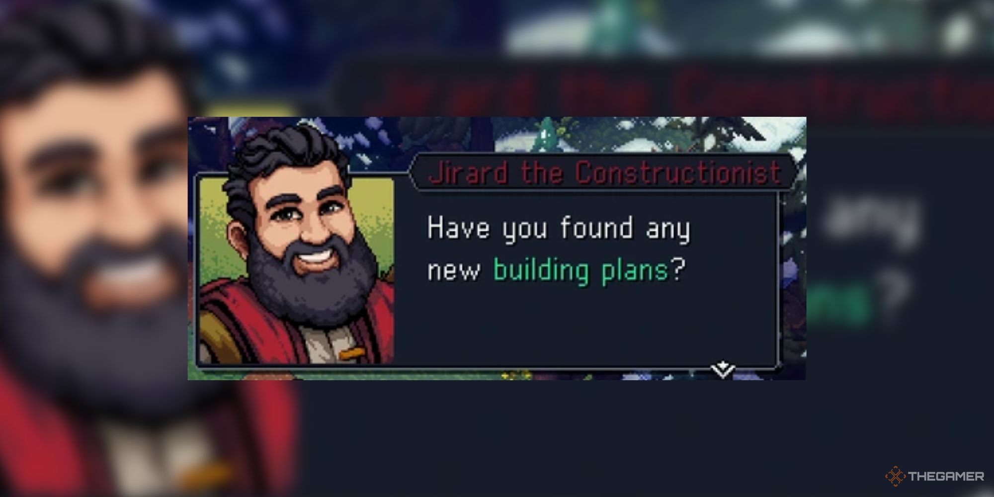 Jirard the Contructionist from Sea of Stars, an NPC based on the YouTube The Completionist