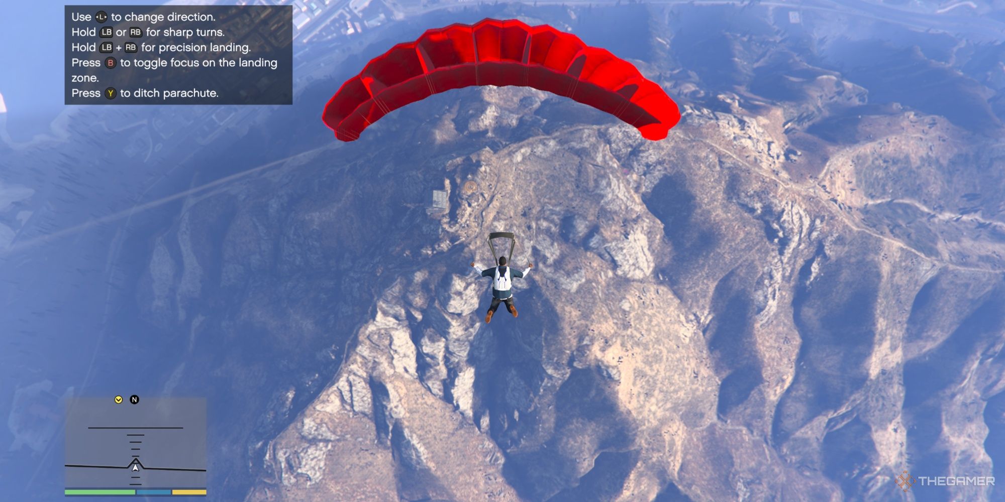 Parachuting into Mount Chiliad in GTA5