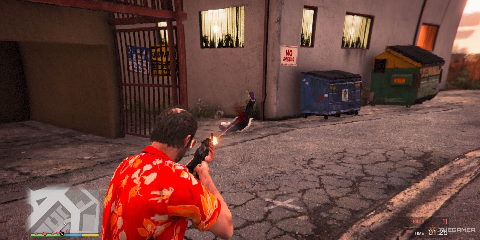 Shooting a person down in a Rampage mission in GTA5