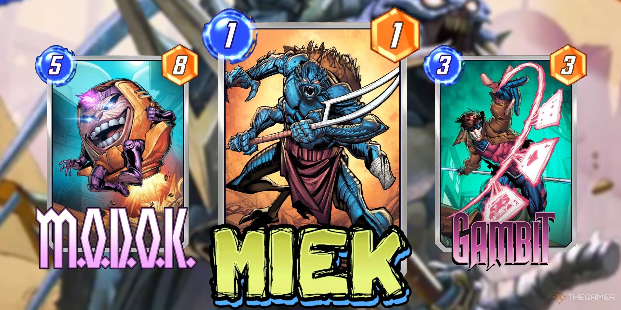 Marvel Snap Cards Modok, Miek and Gambit