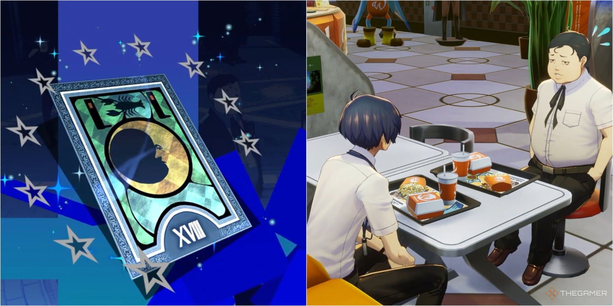 the moon social link tarot card and the protagonist with nozomi persona 3 reload p3r