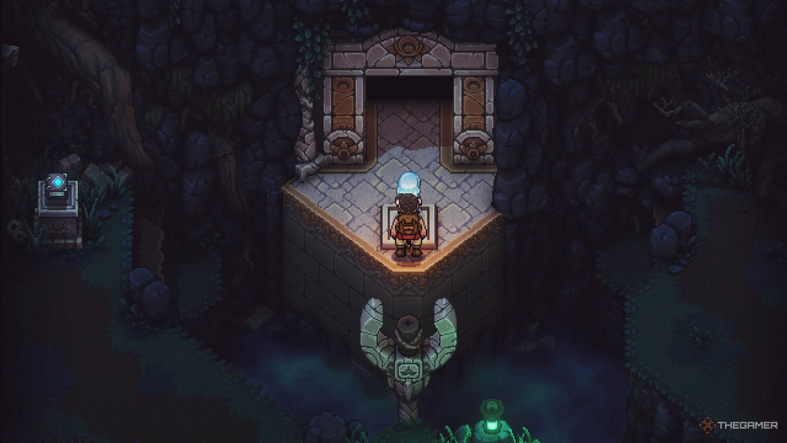 Sea of Stars: In front of door to Wraith Island Solstice Shrine