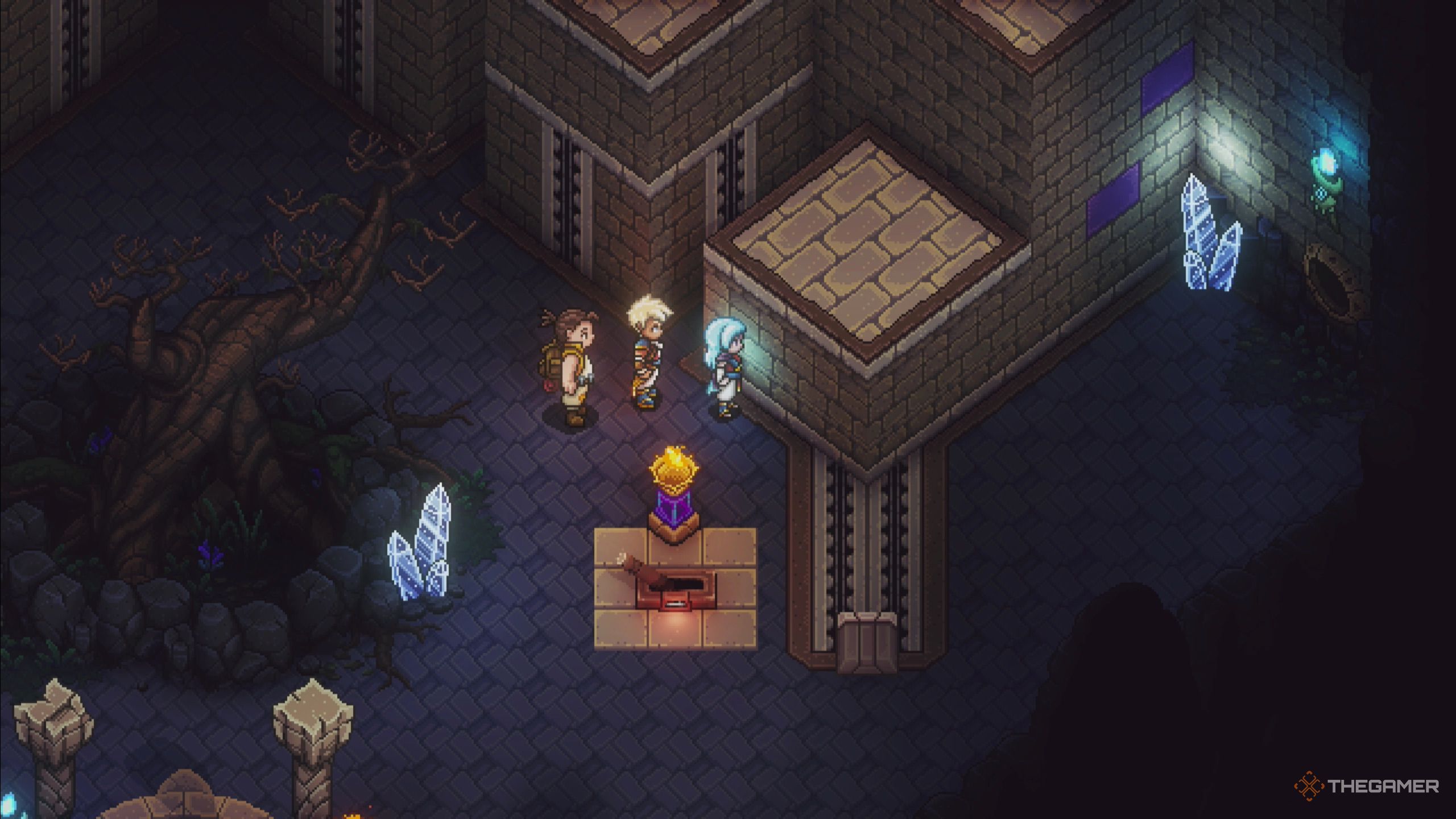 Sea of Stars: first platform on the right, next to a switch, a tree on the left