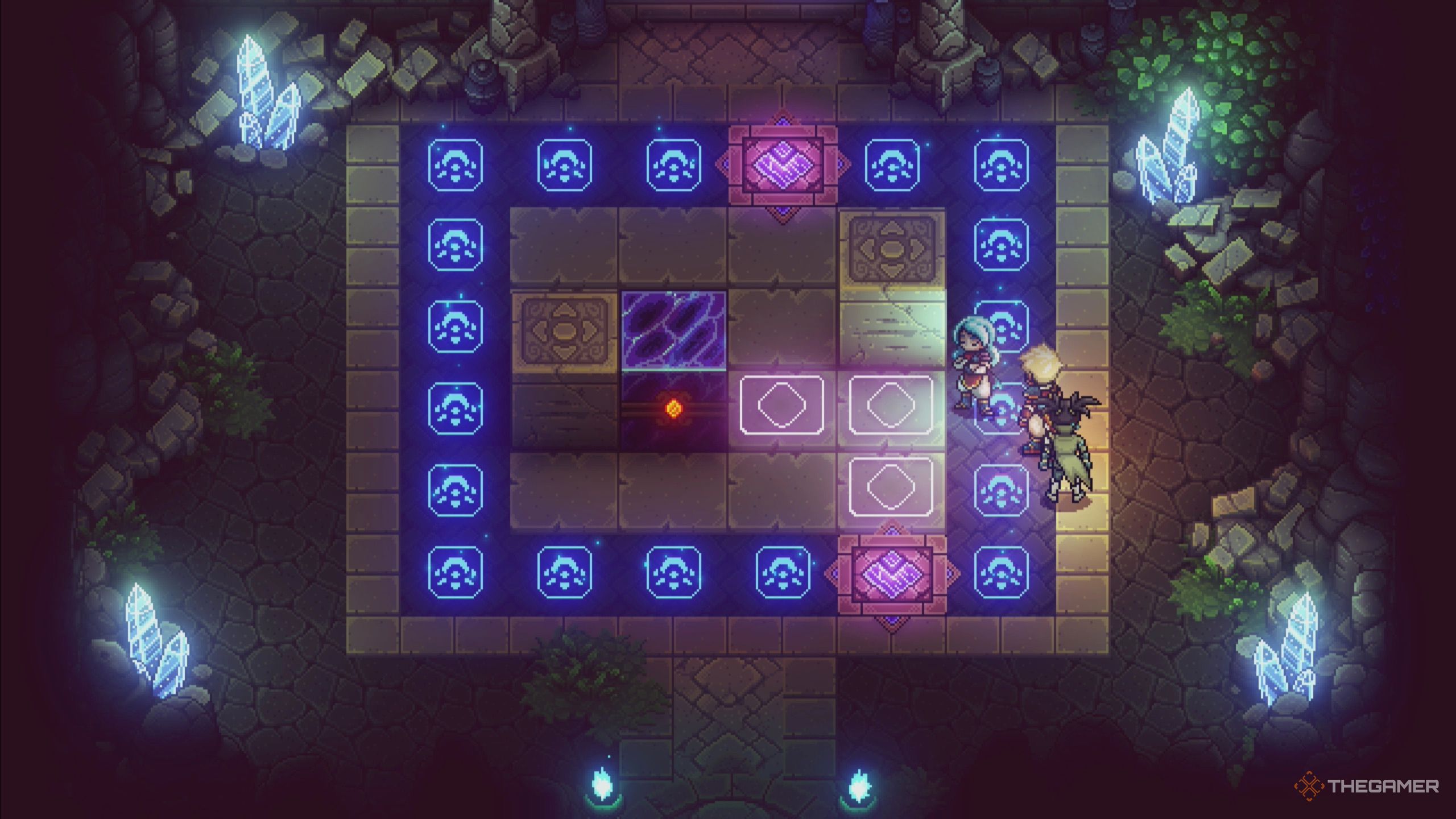 Sea of Stars: Showing the puzzle in progress with path lit up showing right direction