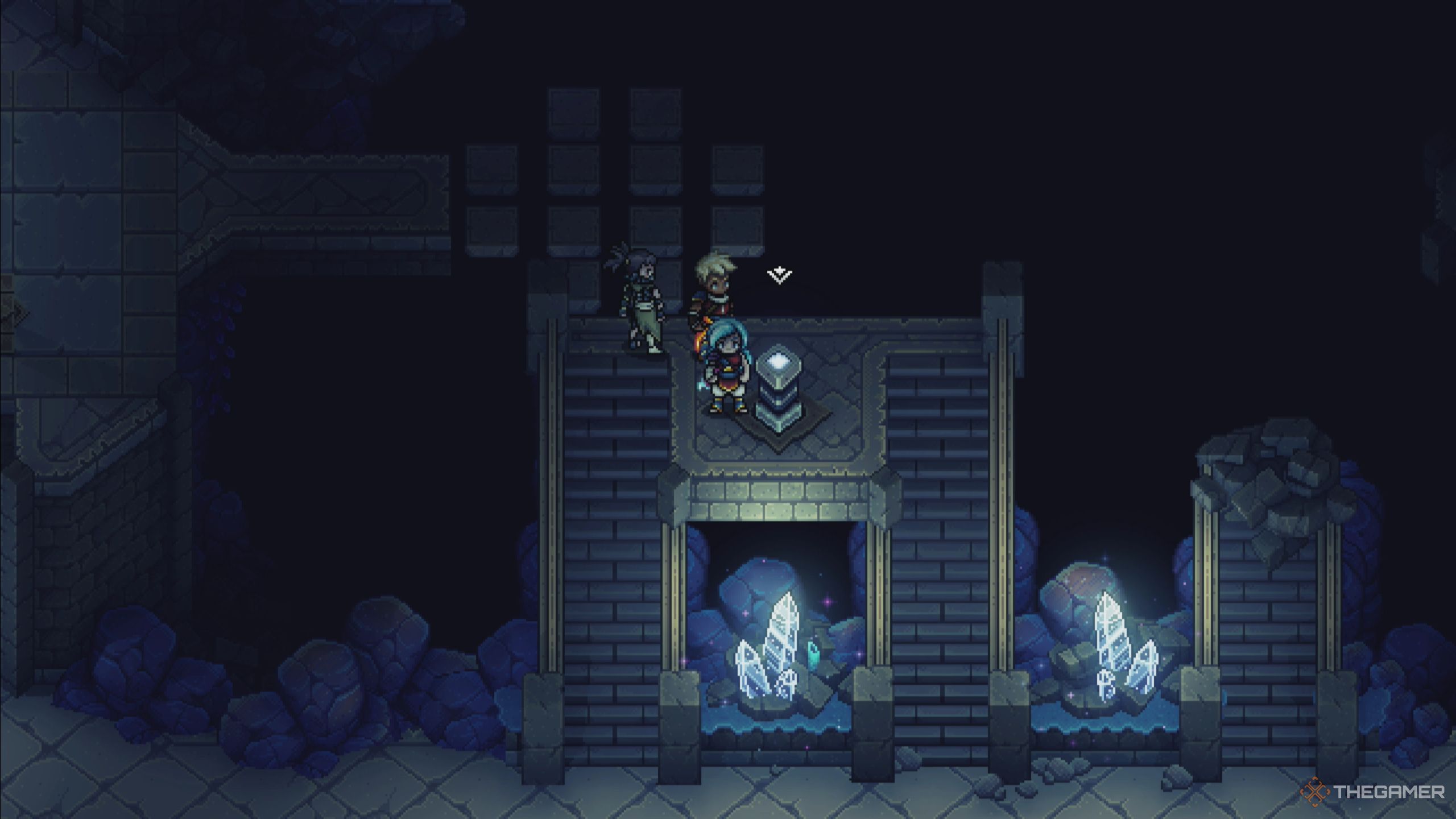 Sea of Stars: Activating the first switch at the top of the stairs