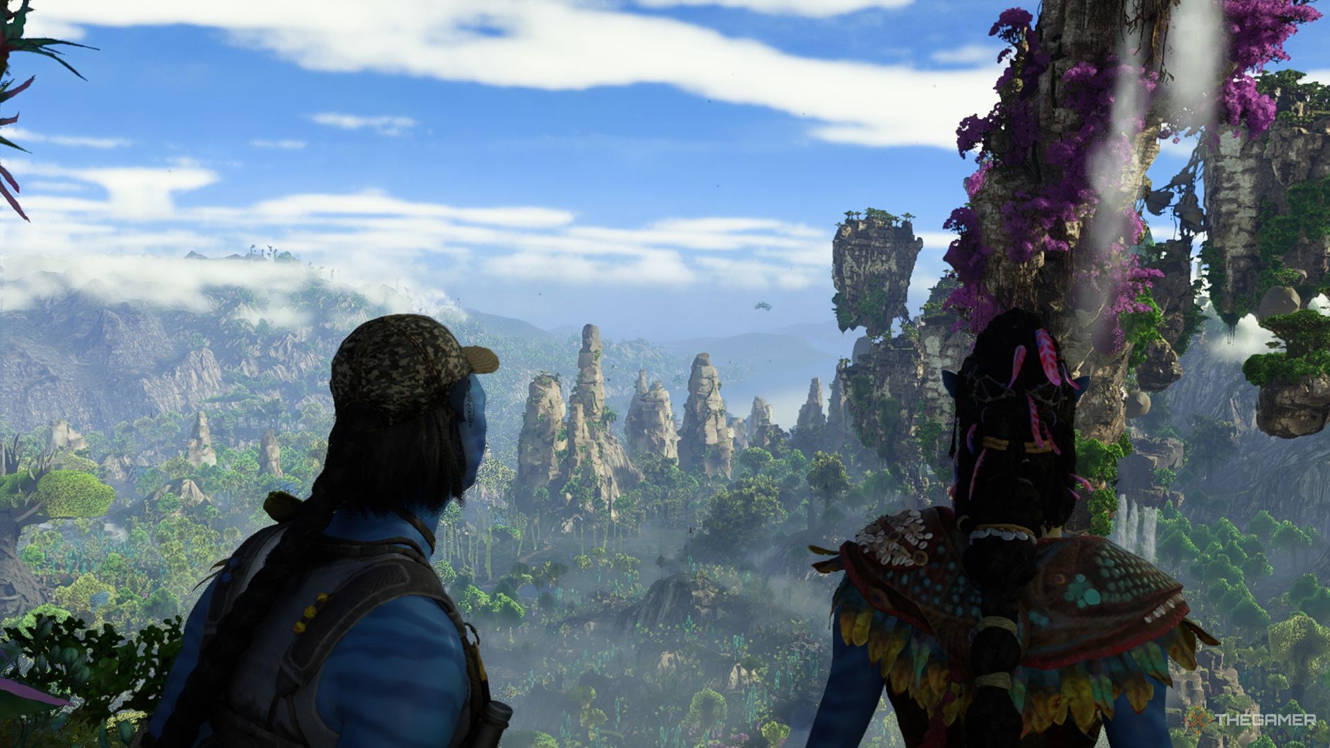 Teylan and Ri'nela overlooking the forest Avatar Frontiers of Pandora