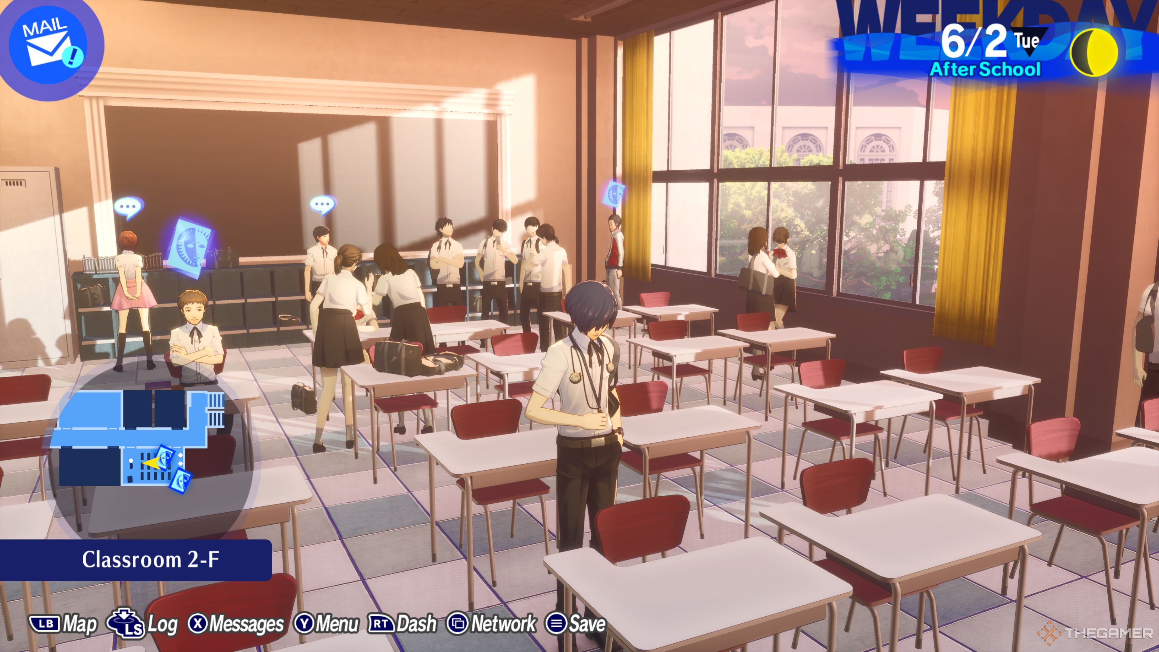 Standing in classroom after school in Persona 3 Reload