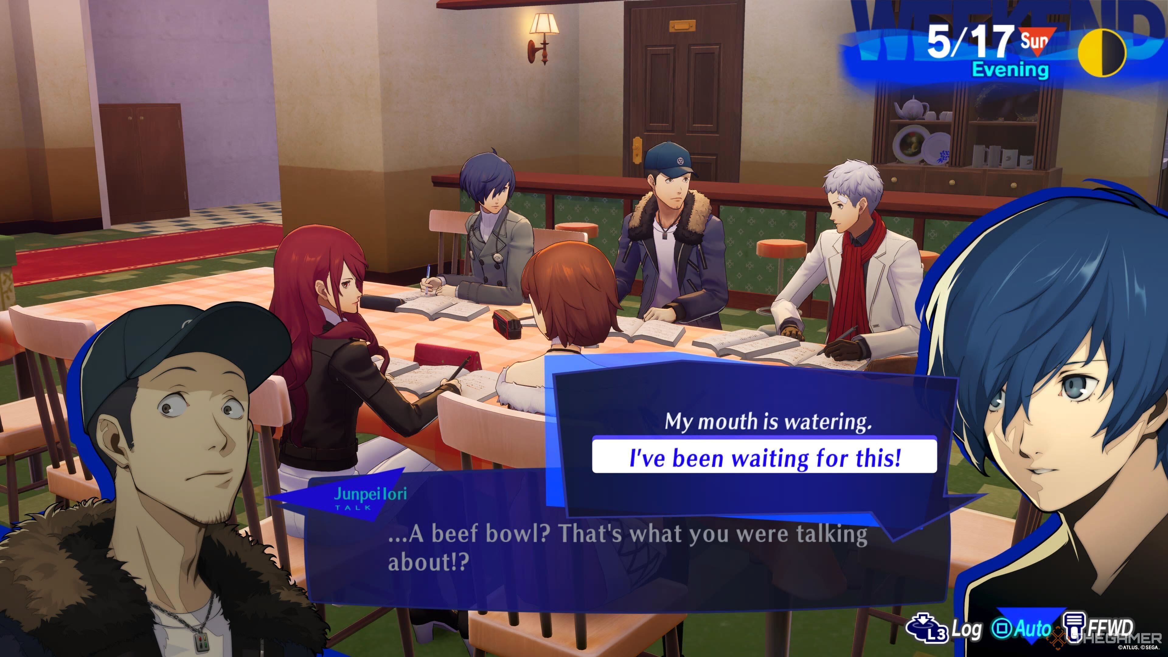 Protagonist chatting in the study group Persona 3 Reload
