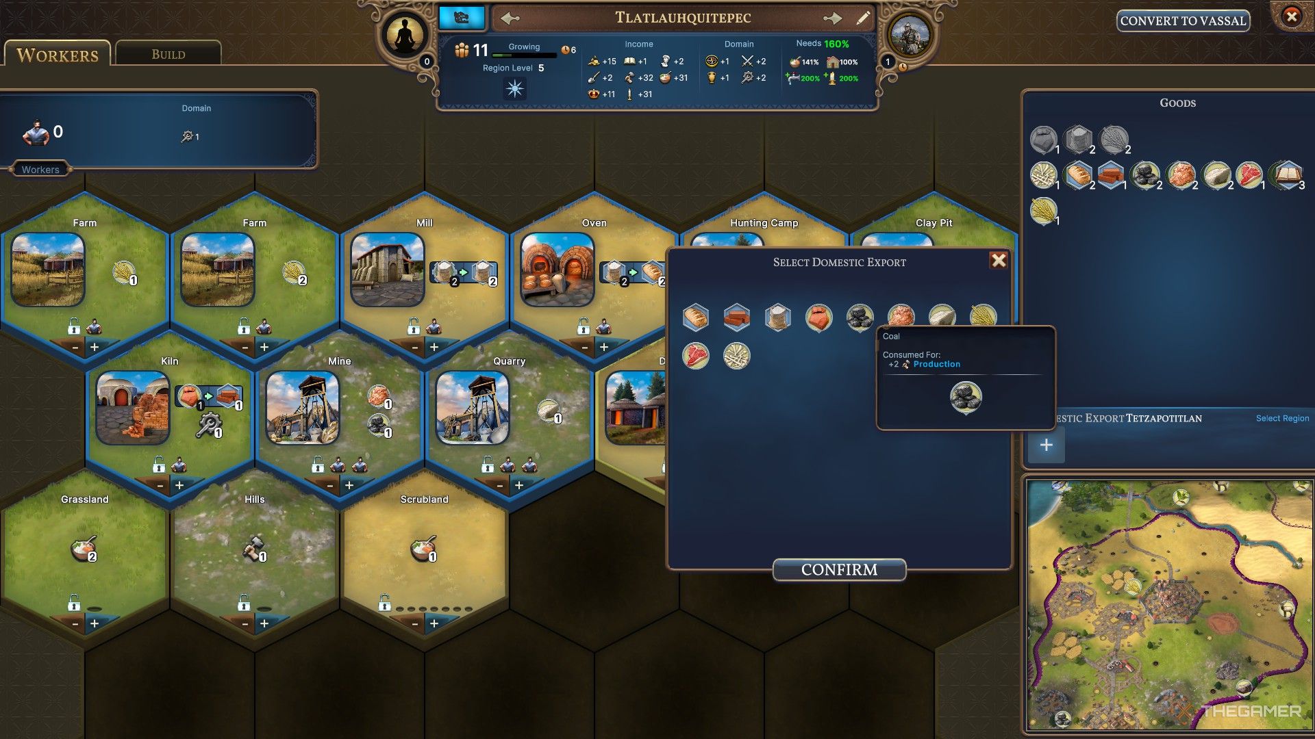 the player imports coal from a foreign power in millennia