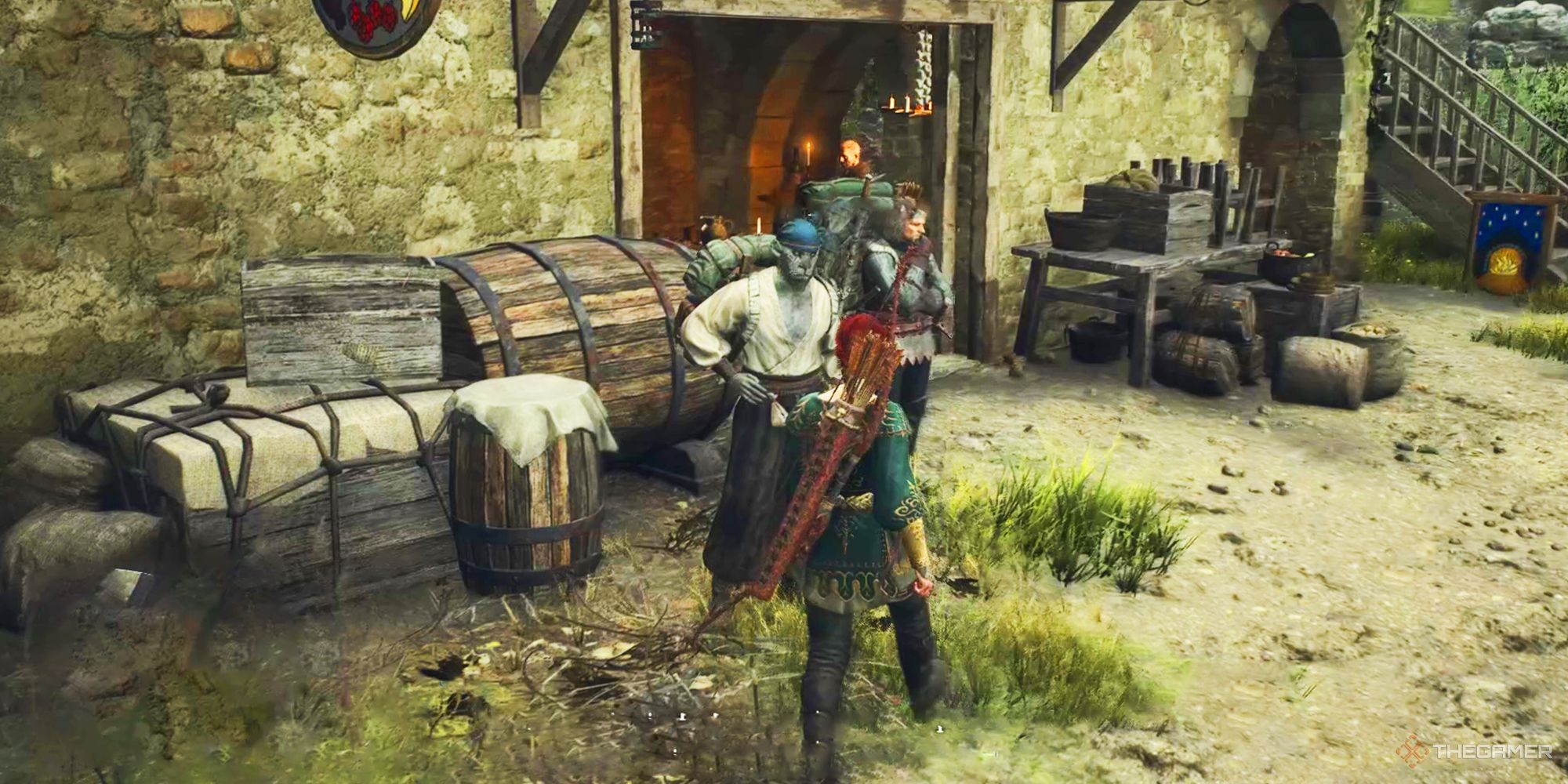 A player approaching merchants in Dragon's Dogma 2
