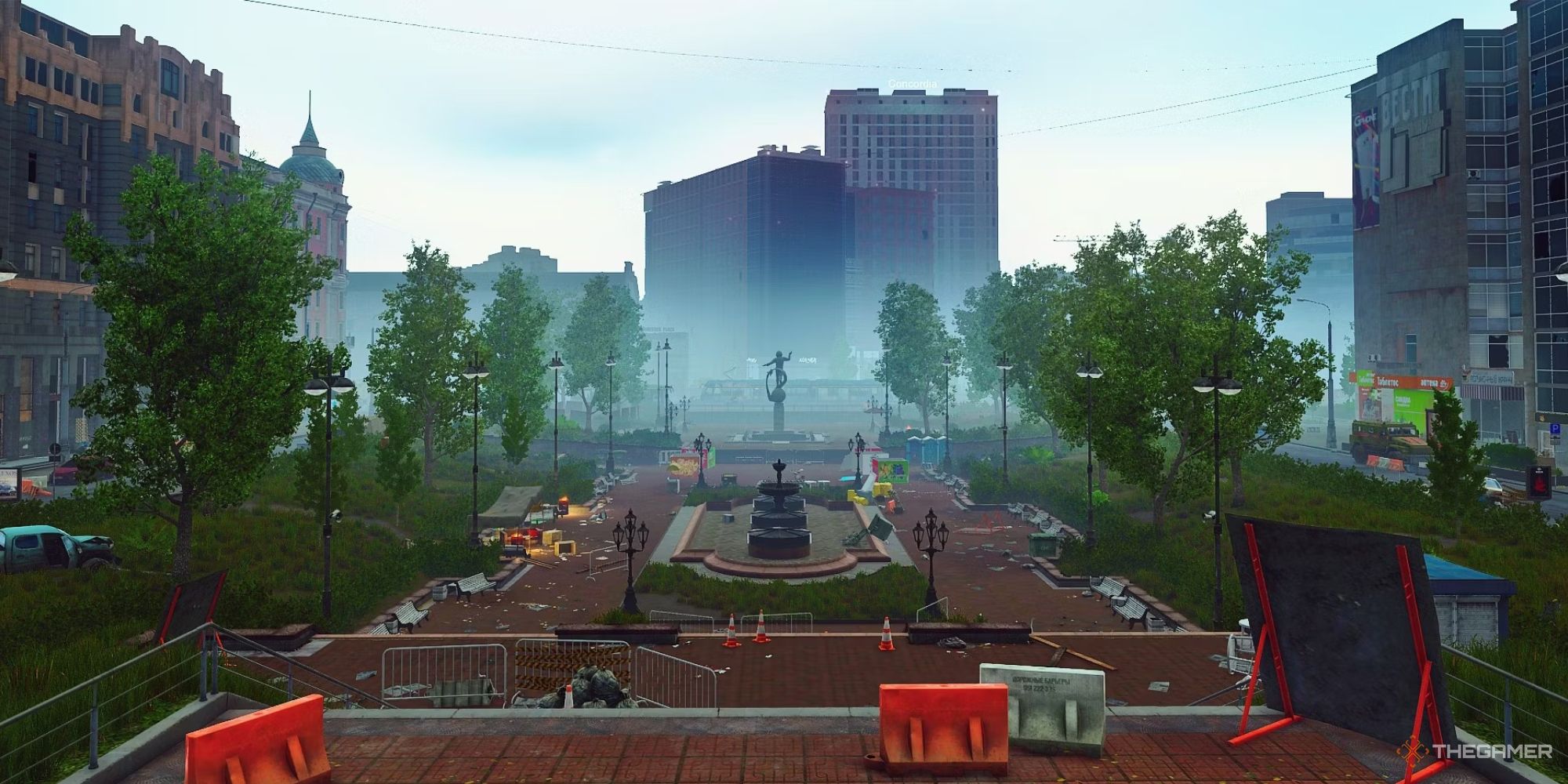 A view of a plaza in Escape from Tarkov