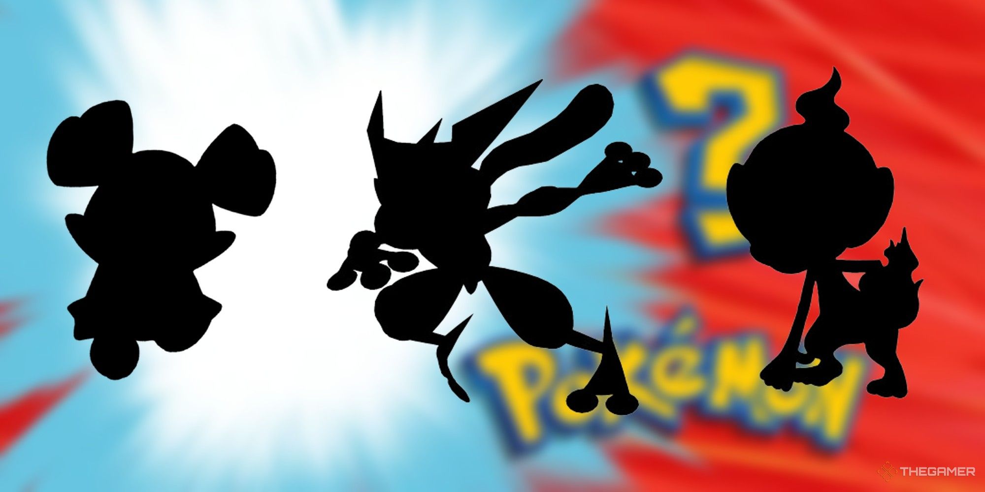 chimchar greninja and snubbull sillhouettes on a who's that pokemon background