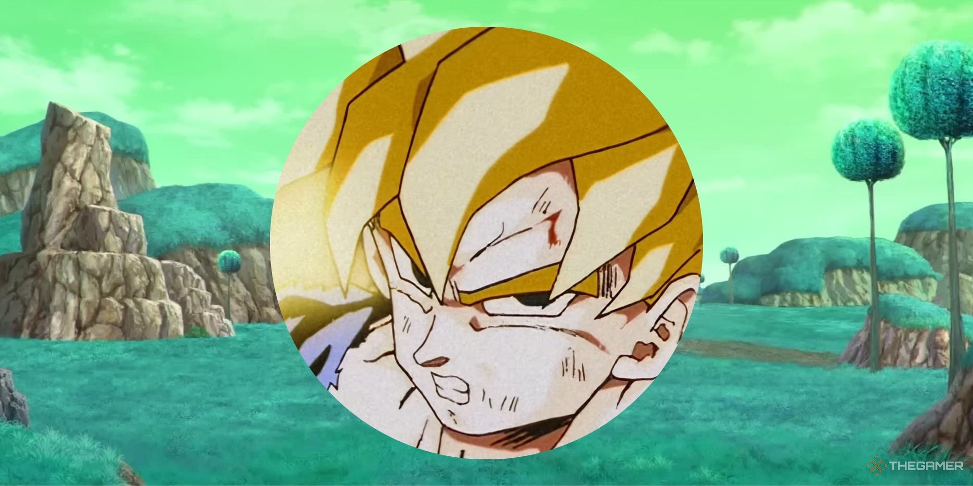 Dragon Ball Z Super Saiyan Forms Explained Image Of Goku with a background of Namek
