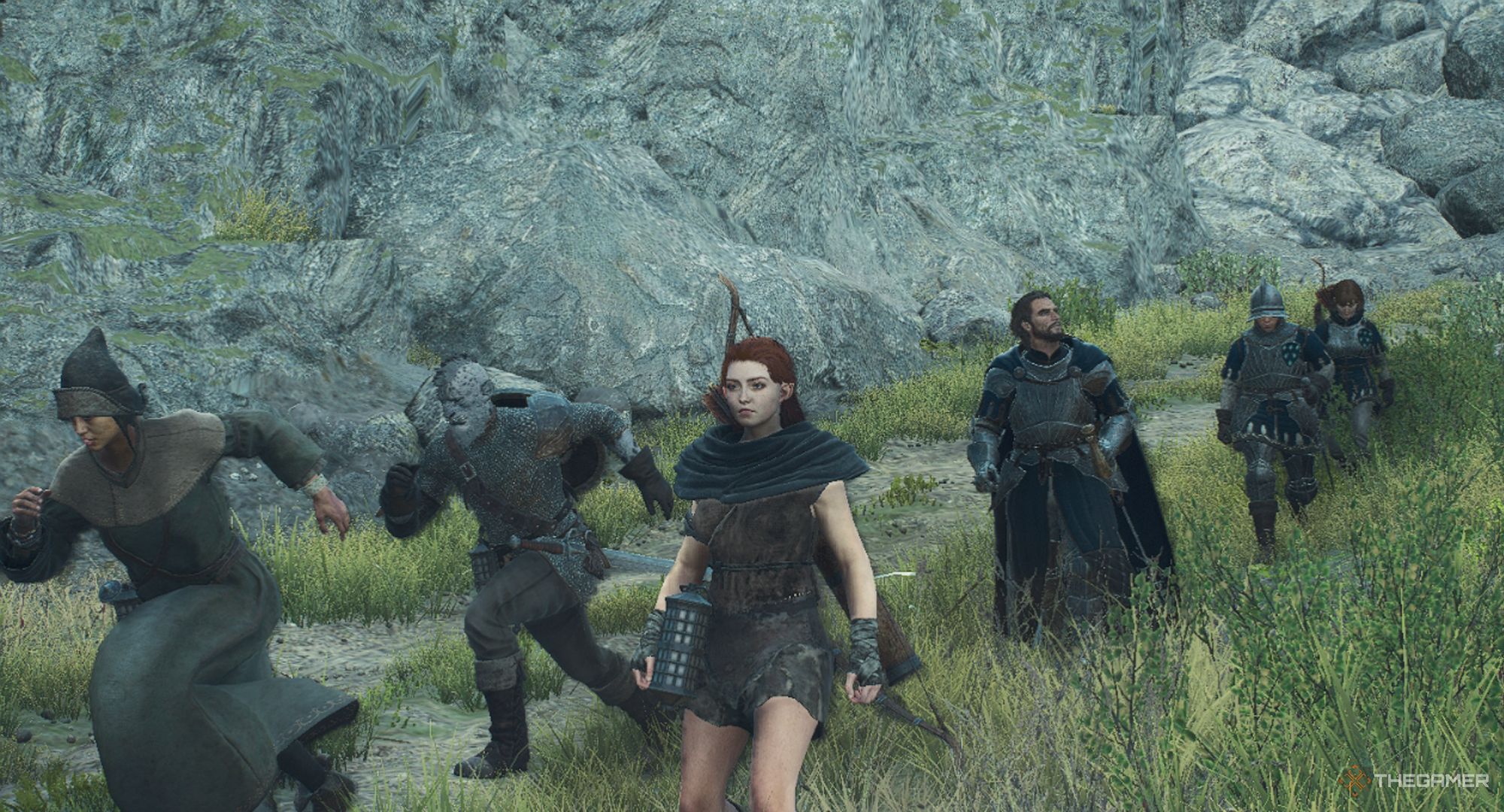 Dragon's Dogma 2 Arisen with pawns and Gregor's soldiers