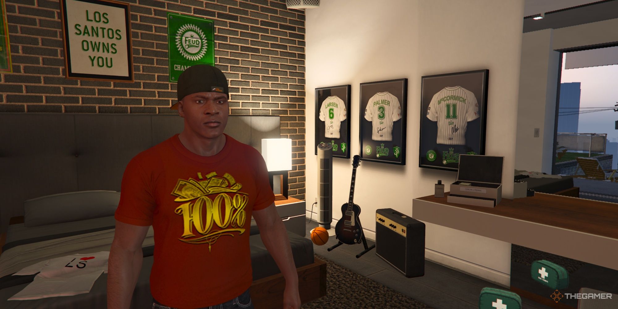 Franklin with his 100 percent T-Shirt in Grand Theft Auto 5