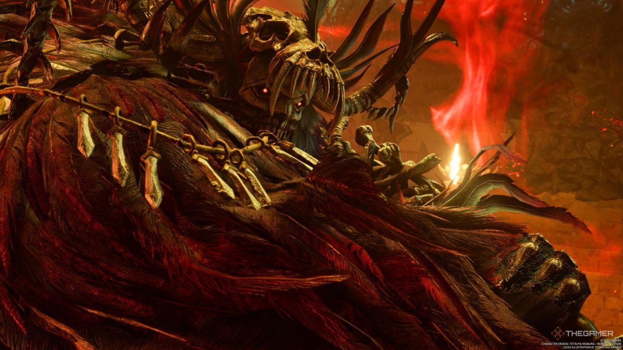 Gi Nattak preparing to strike Red XIII and Barret in Final Fantasy 7 Rebirth.