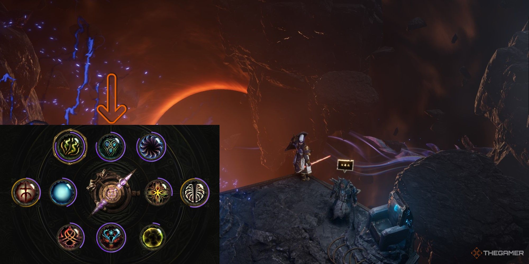 Last Epoch Character At The End Of Time With The Blessing Screen On The Left Side.