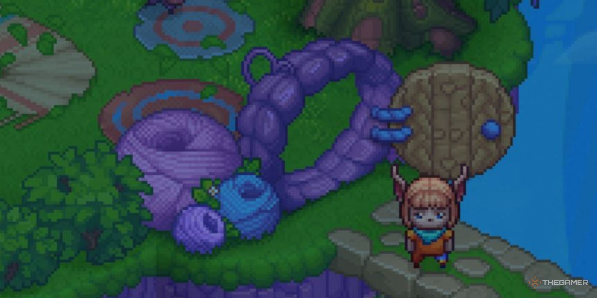 The player beside the Old Knitter&rsquo;s Campus Opened Gate in Bandle Tale: A League of Legends Story.